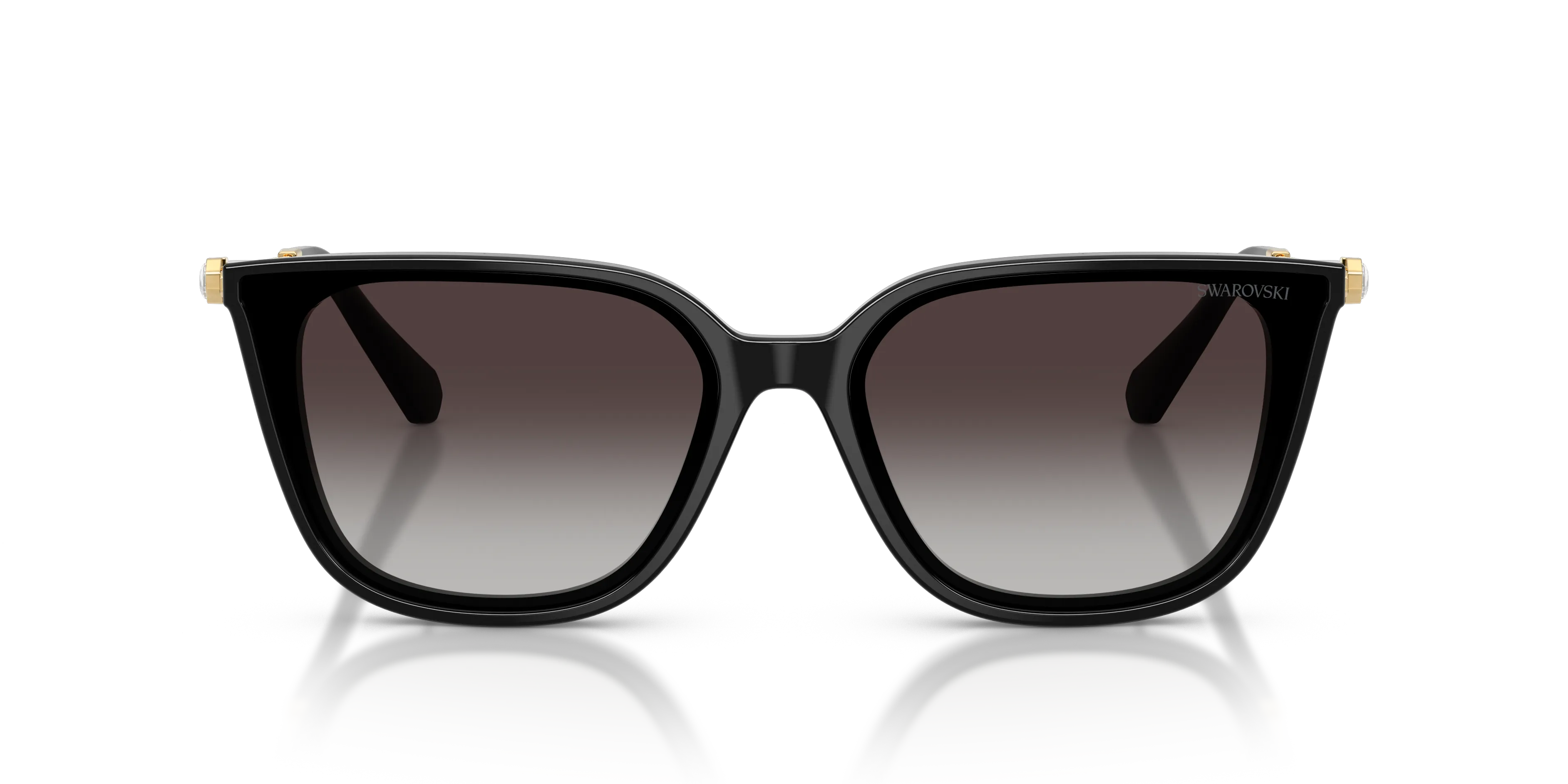 Swarovski SK6054D 10018G Occhiali da sole Acetato Nero Grigio Squadrata Normale Sfumato - immagine 3