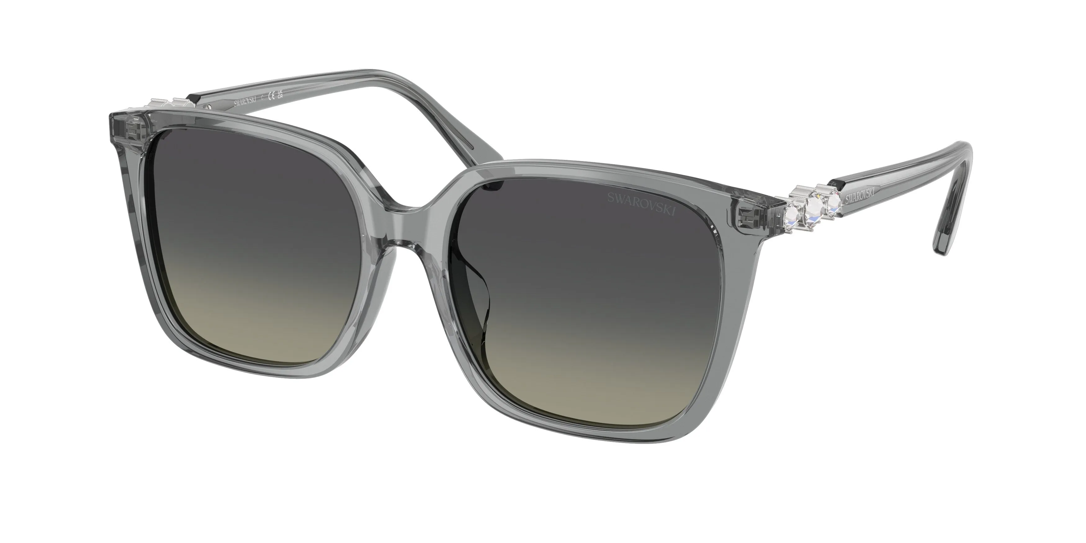 Swarovski SK6053D 106211 Occhiali da sole Acetato Grigio Grigio Pillow Normale Sfumato - immagine 1