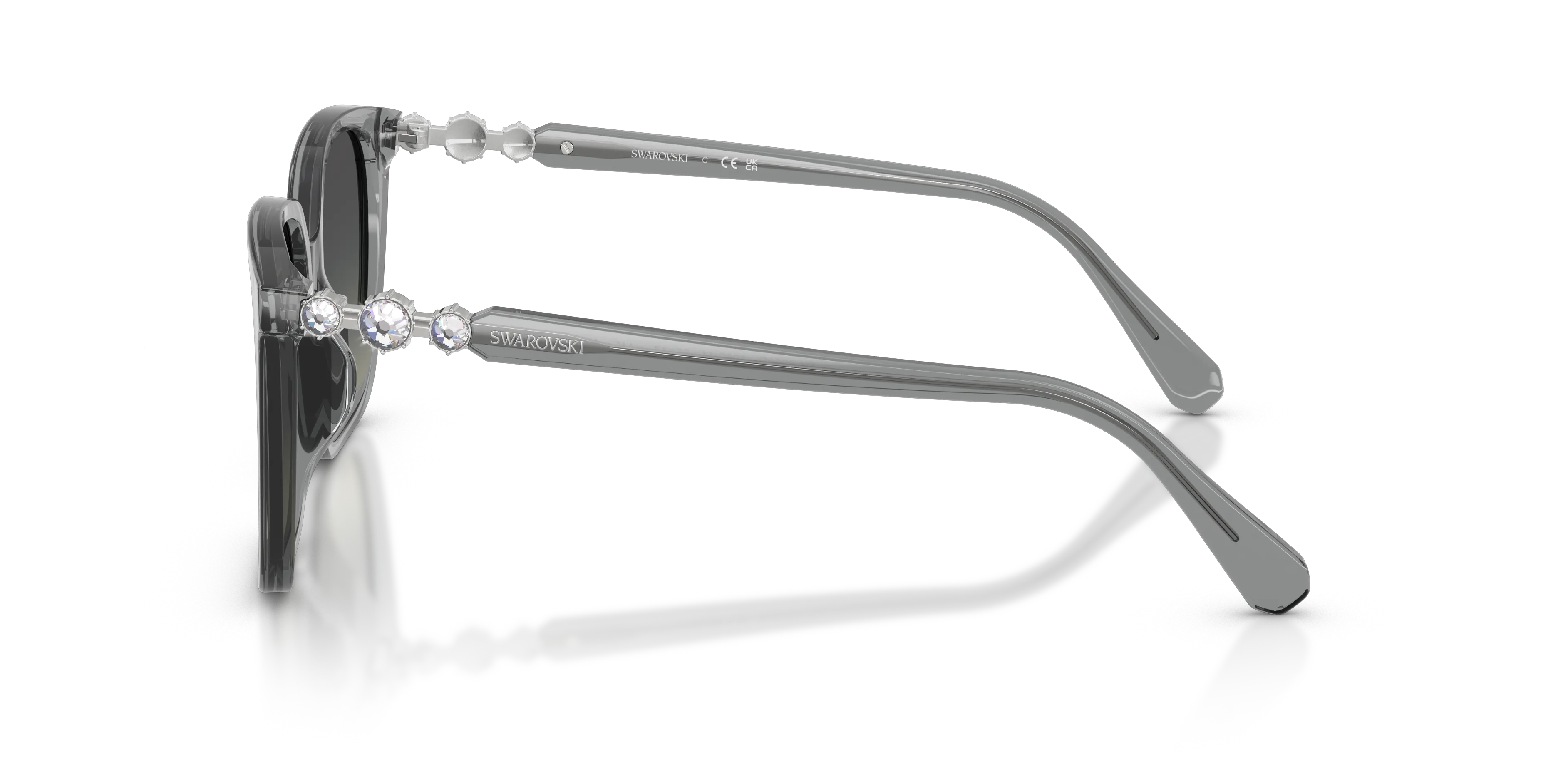 Swarovski SK6053D 106211 Occhiali da sole Acetato Grigio Grigio Pillow Normale Sfumato - immagine 4
