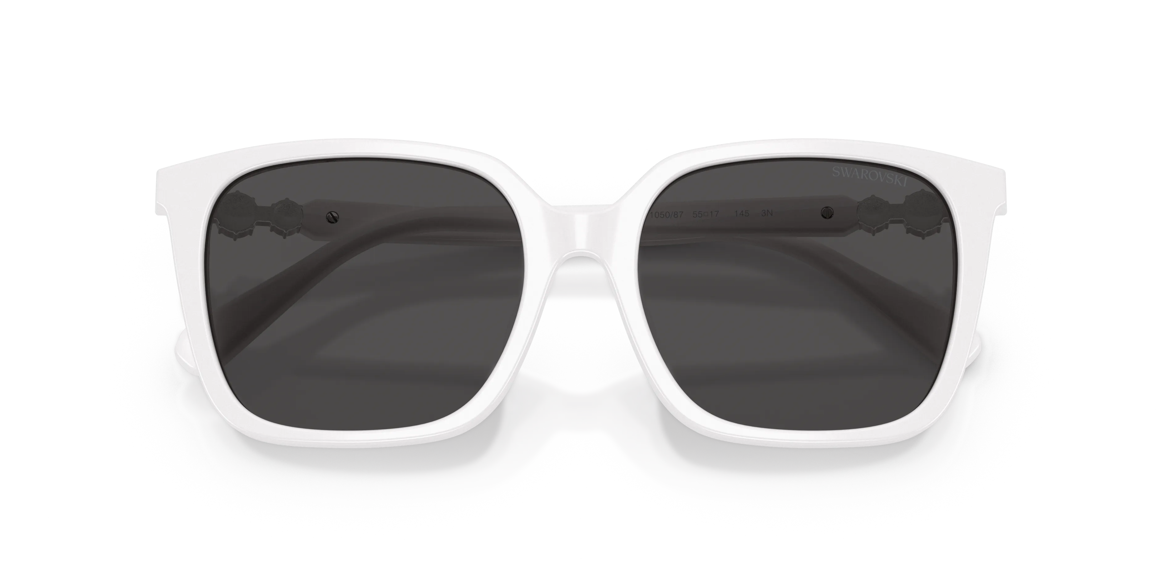 Swarovski SK6053D 105087 Occhiali da sole Acetato Bianco Grigio Pillow Normale - immagine 2