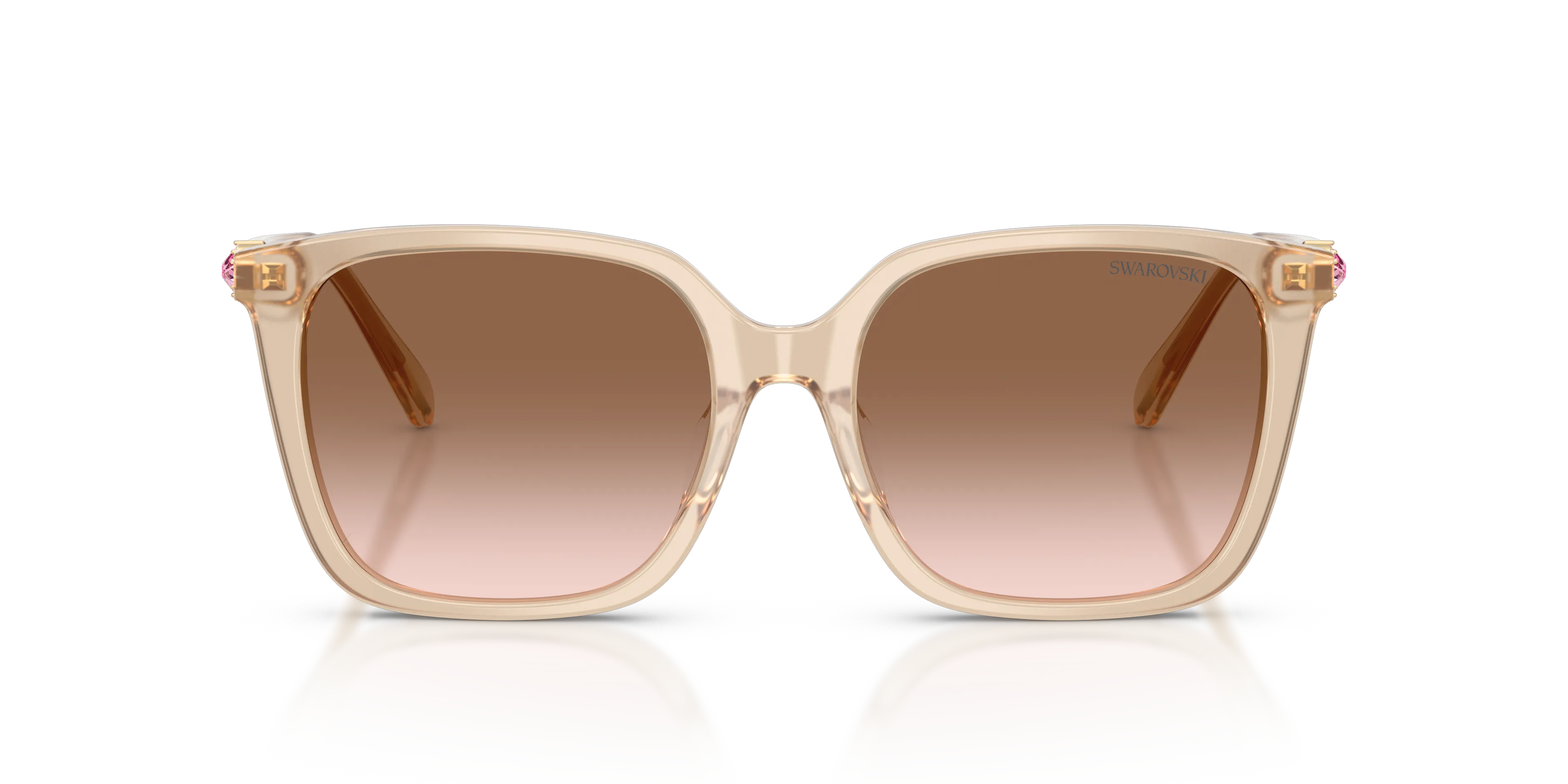 Swarovski SK6053D 103413 Occhiali da sole Acetato Beige Marrone Pillow Normale Sfumato - immagine 3