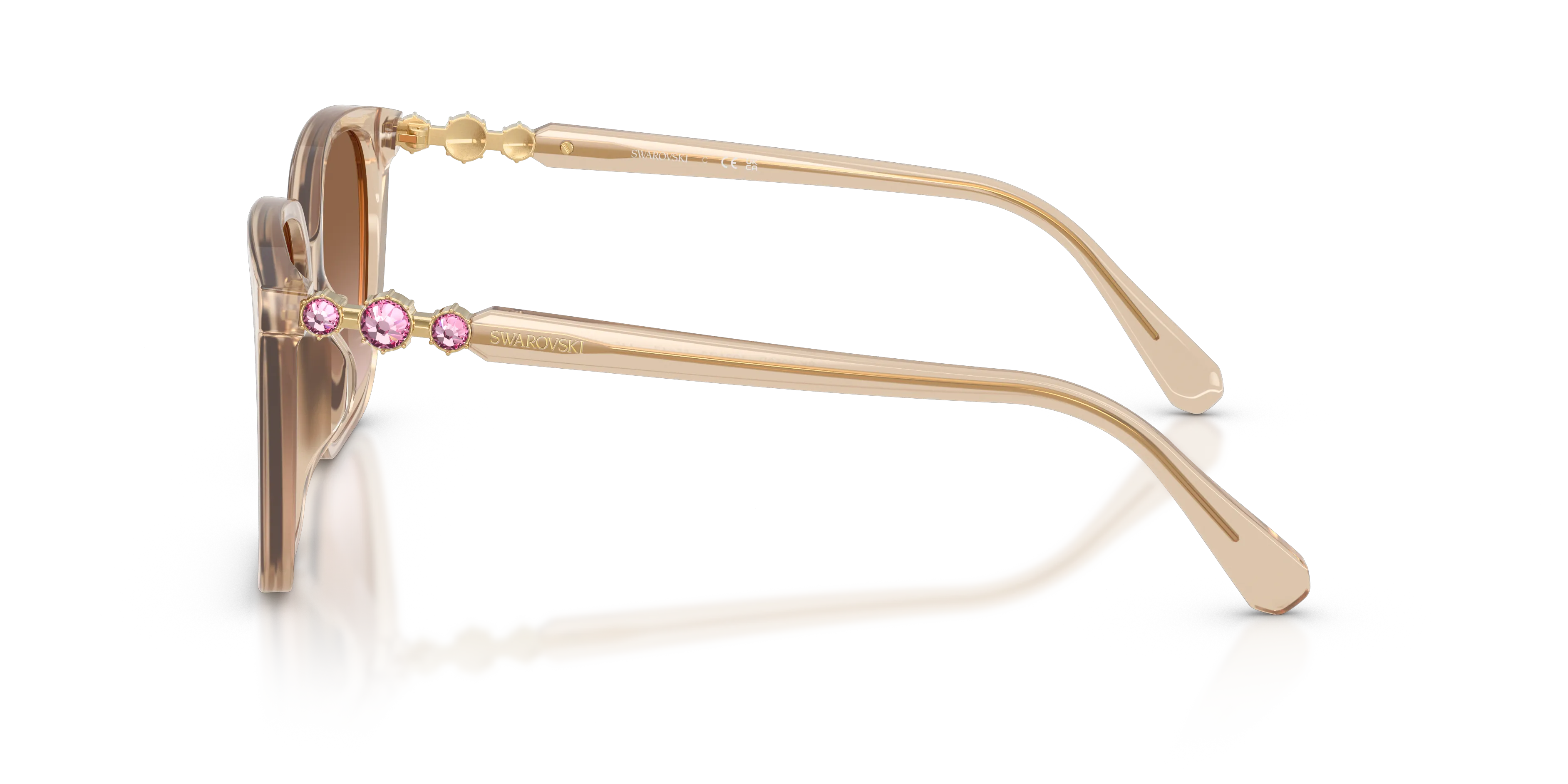 Swarovski SK6053D 103413 Occhiali da sole Acetato Beige Marrone Pillow Normale Sfumato - immagine 4