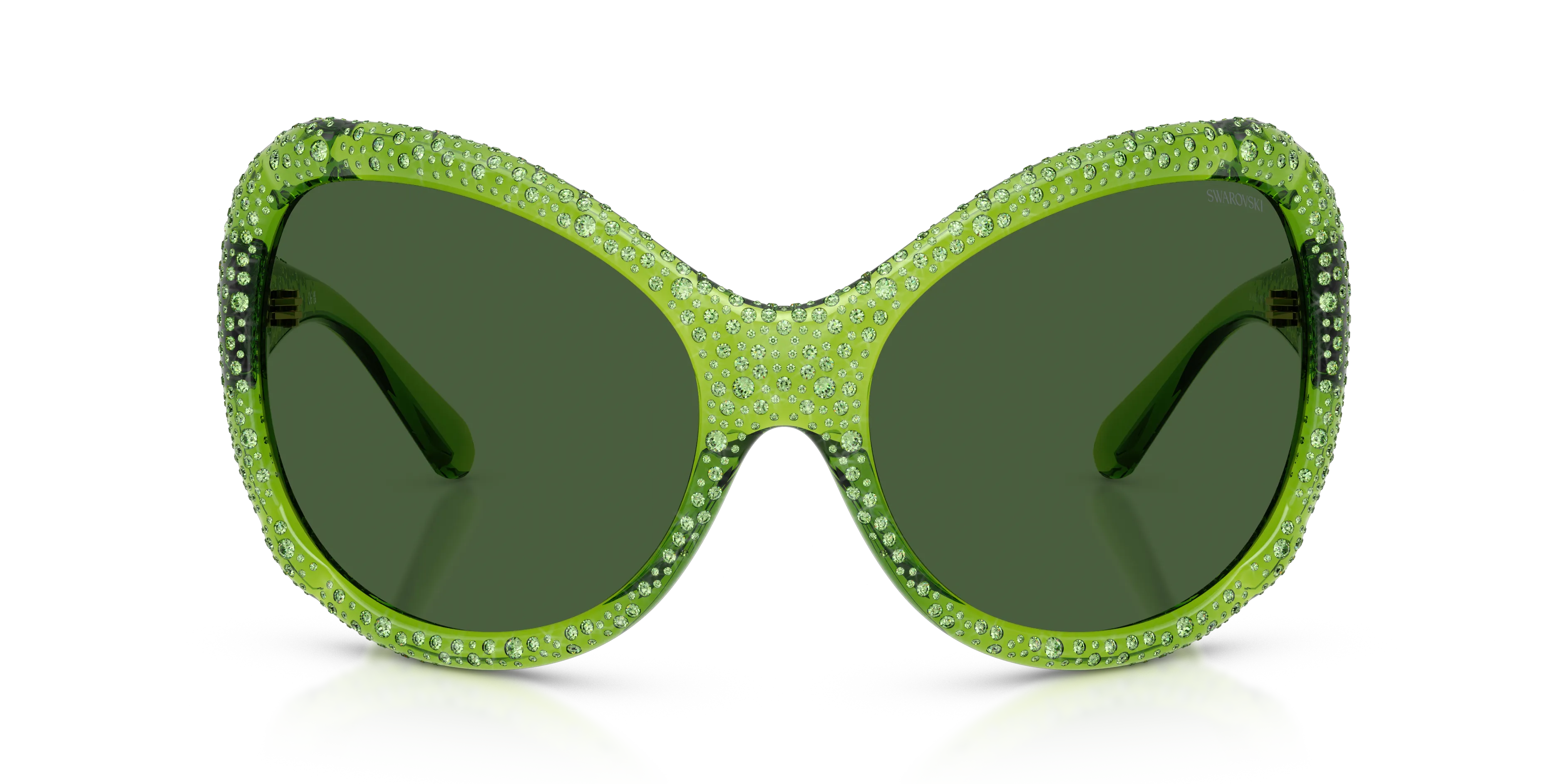 Swarovski SK6052 108971 Occhiali da sole Iniettato Verde Verde Farfalla Normale - immagine 3