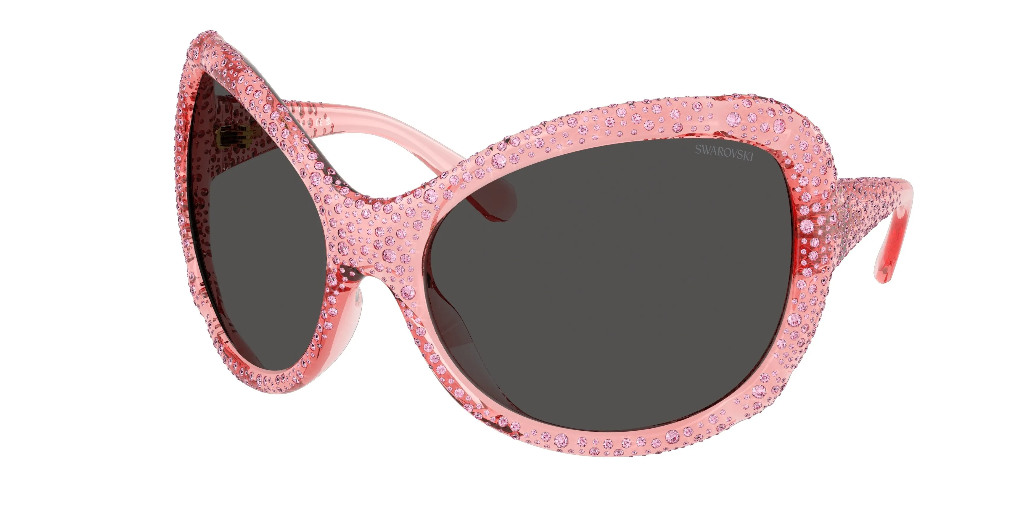 Swarovski SK6052 108887 Occhiali da sole Iniettato Rosa Grigio Farfalla Normale - immagine 1