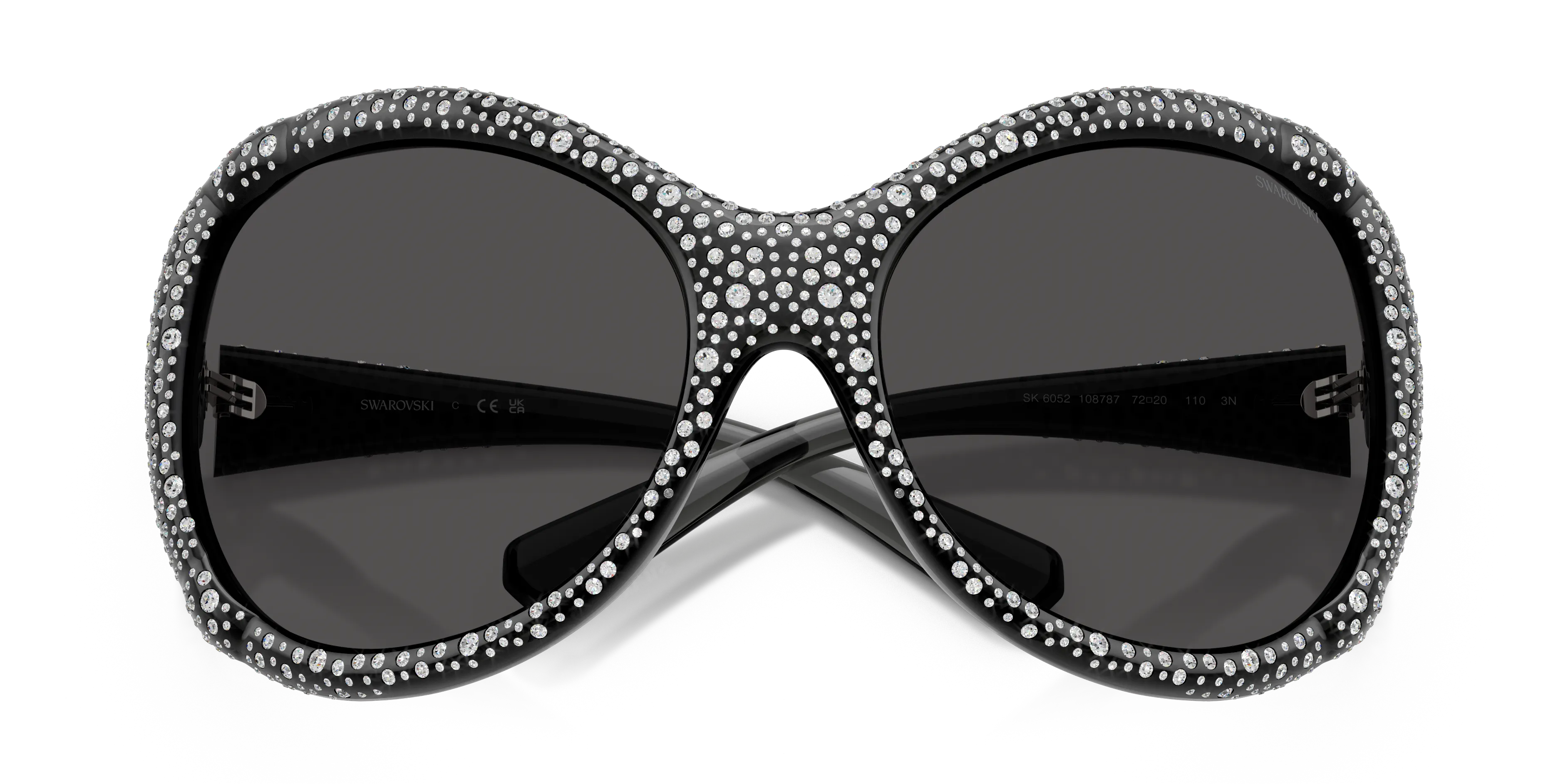 Swarovski SK6052 108787 Occhiali da sole Iniettato Grigio Grigio Farfalla Normale - immagine 2