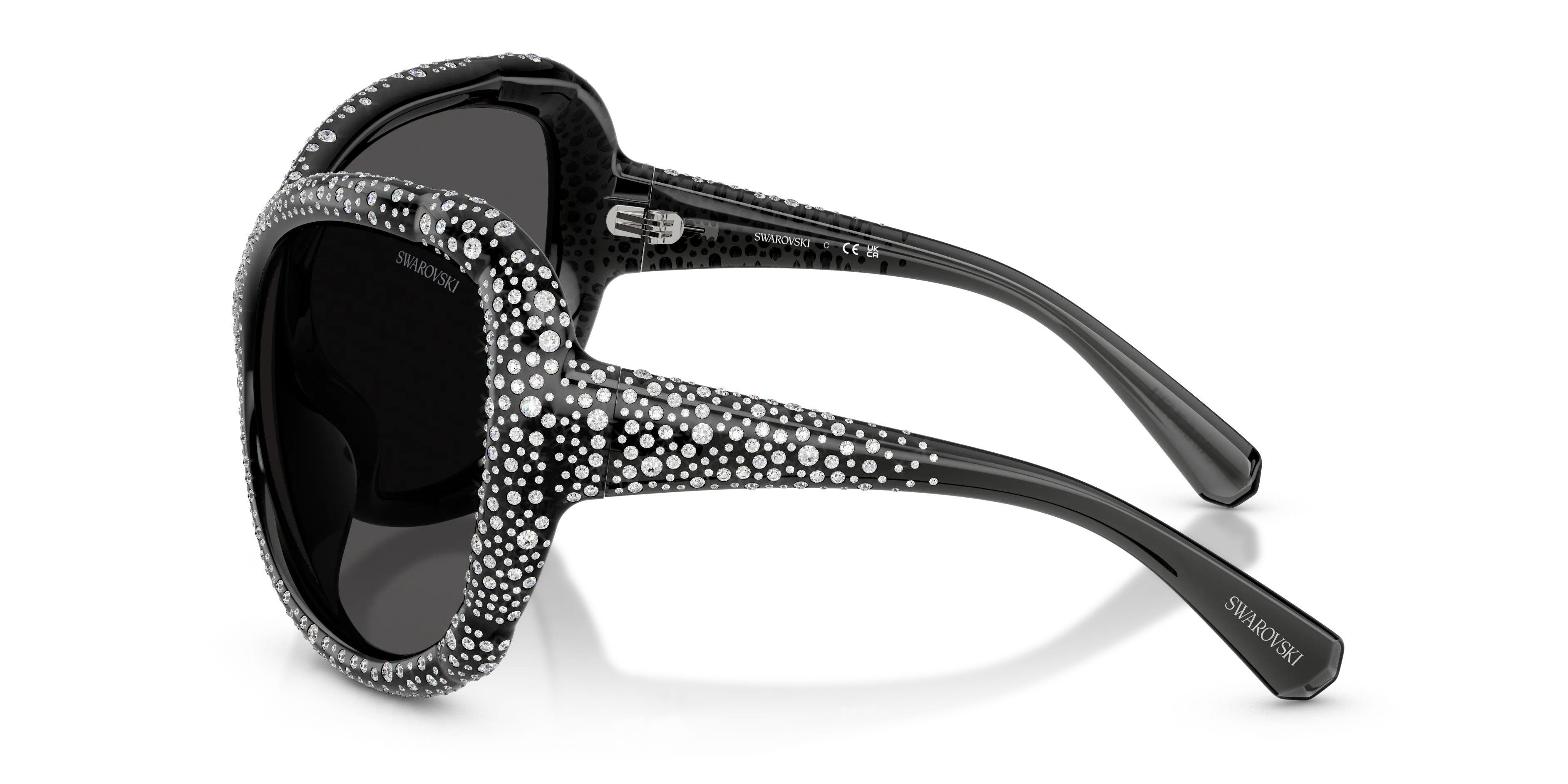 Swarovski SK6052 108787 Occhiali da sole Iniettato Grigio Grigio Farfalla Normale - immagine 4