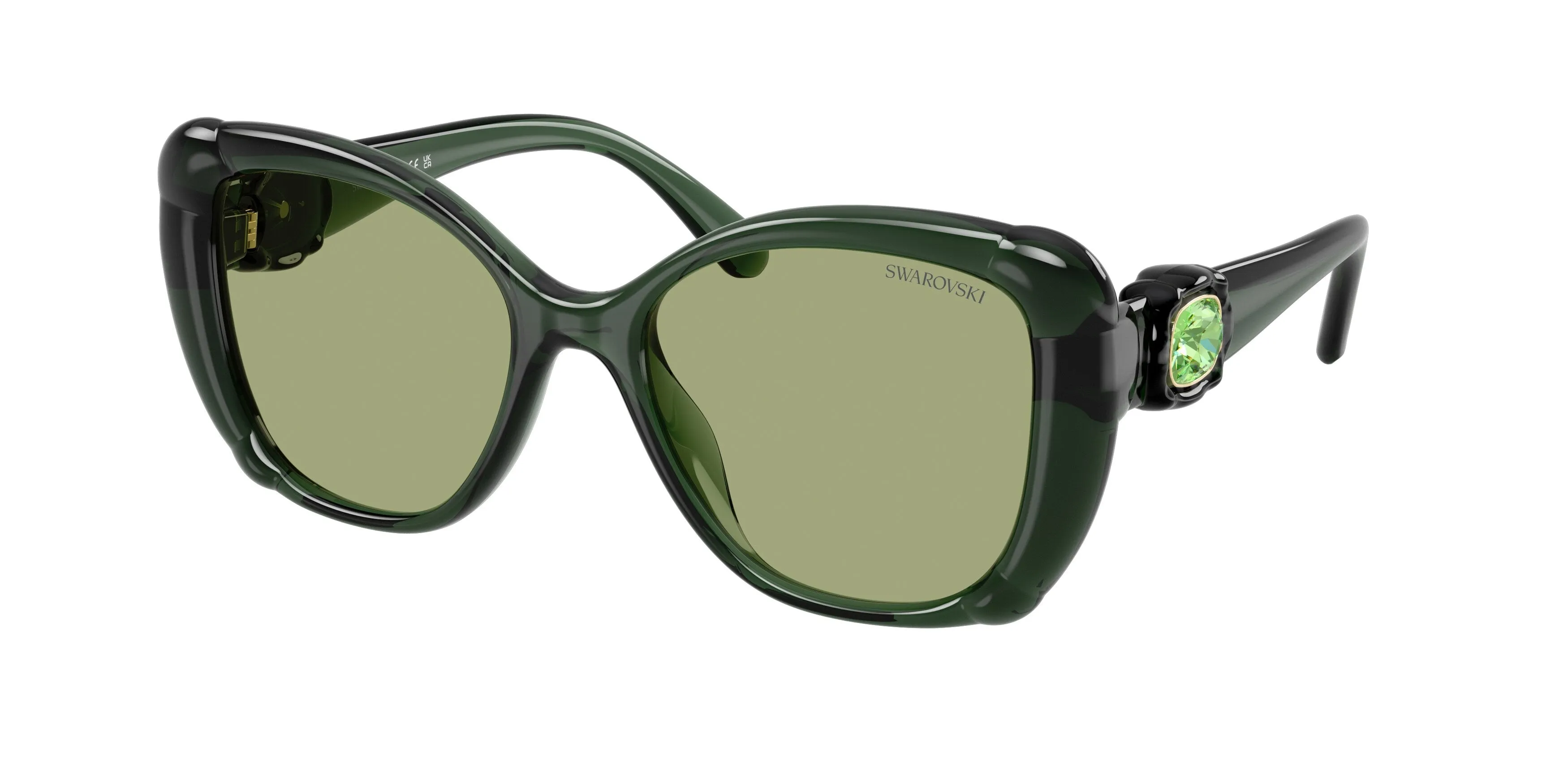 Swarovski SK6051U 104382 Occhiali da sole Iniettato Verde Verde Farfalla Normale - immagine 1