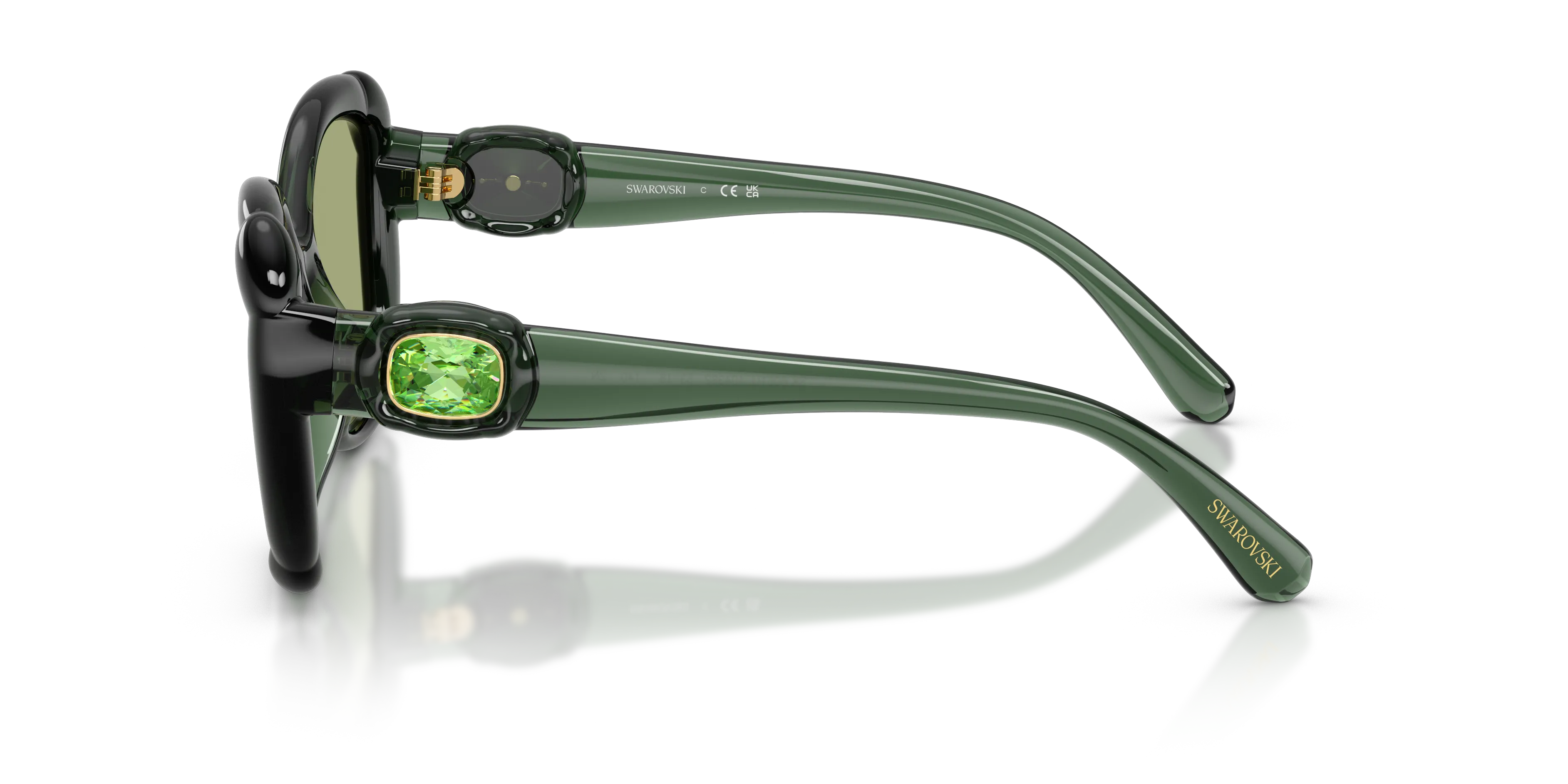 Swarovski SK6051U 104382 Occhiali da sole Iniettato Verde Verde Farfalla Normale - immagine 4