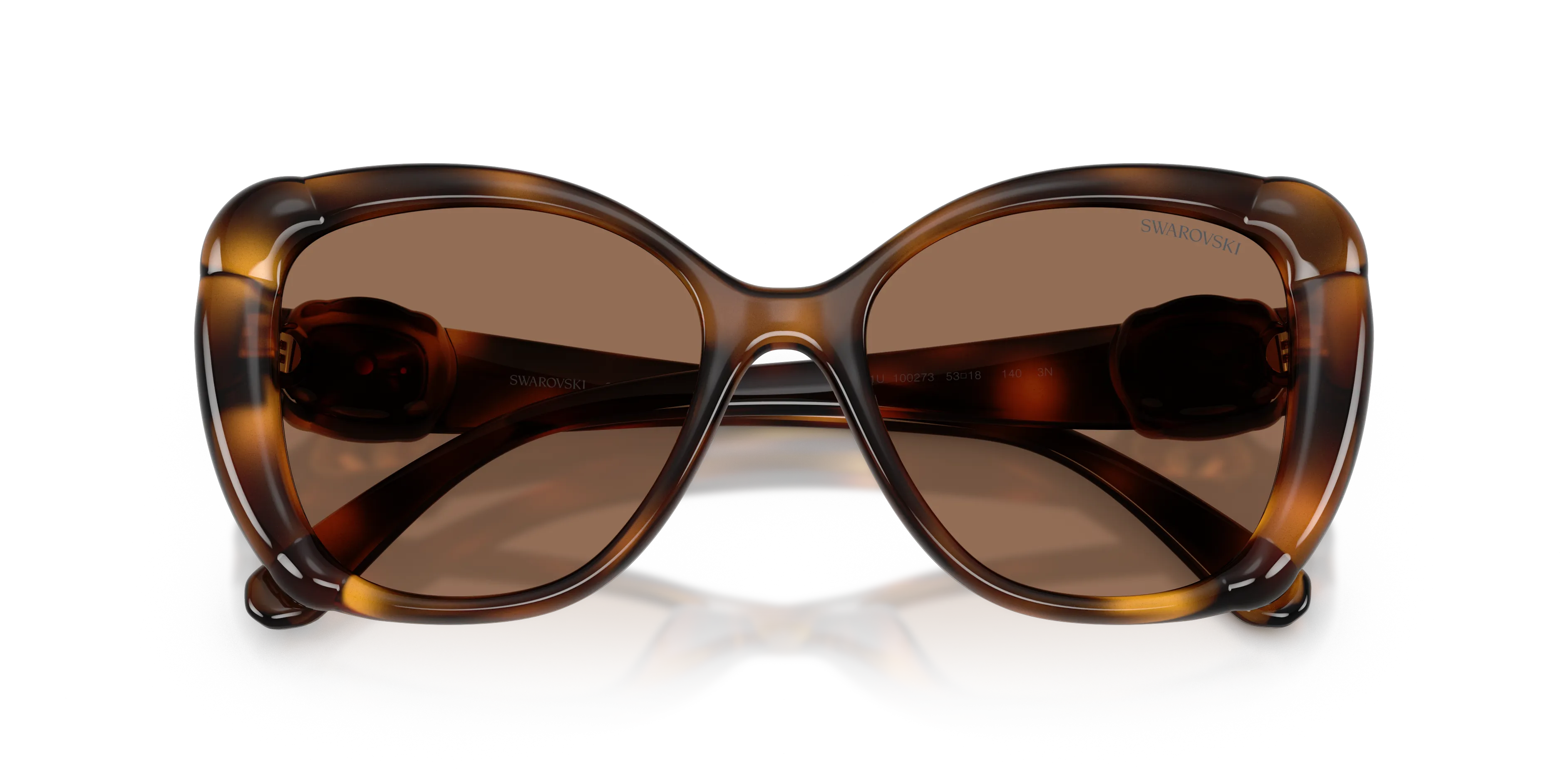 Swarovski SK6051U 100273 Occhiali da sole Iniettato Tartaruga Marrone Farfalla Normale - immagine 2
