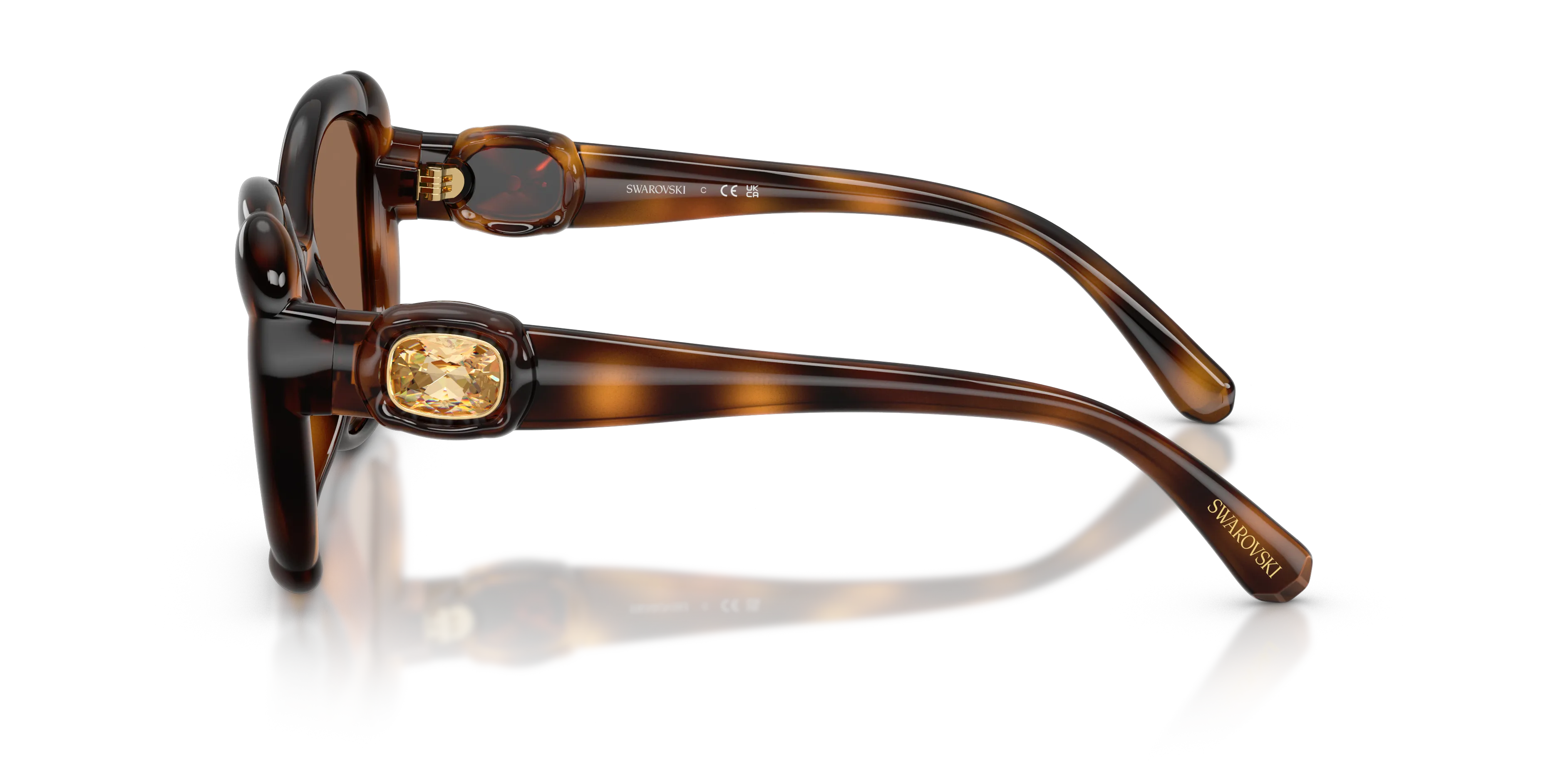 Swarovski SK6051U 100273 Occhiali da sole Iniettato Tartaruga Marrone Farfalla Normale - immagine 4