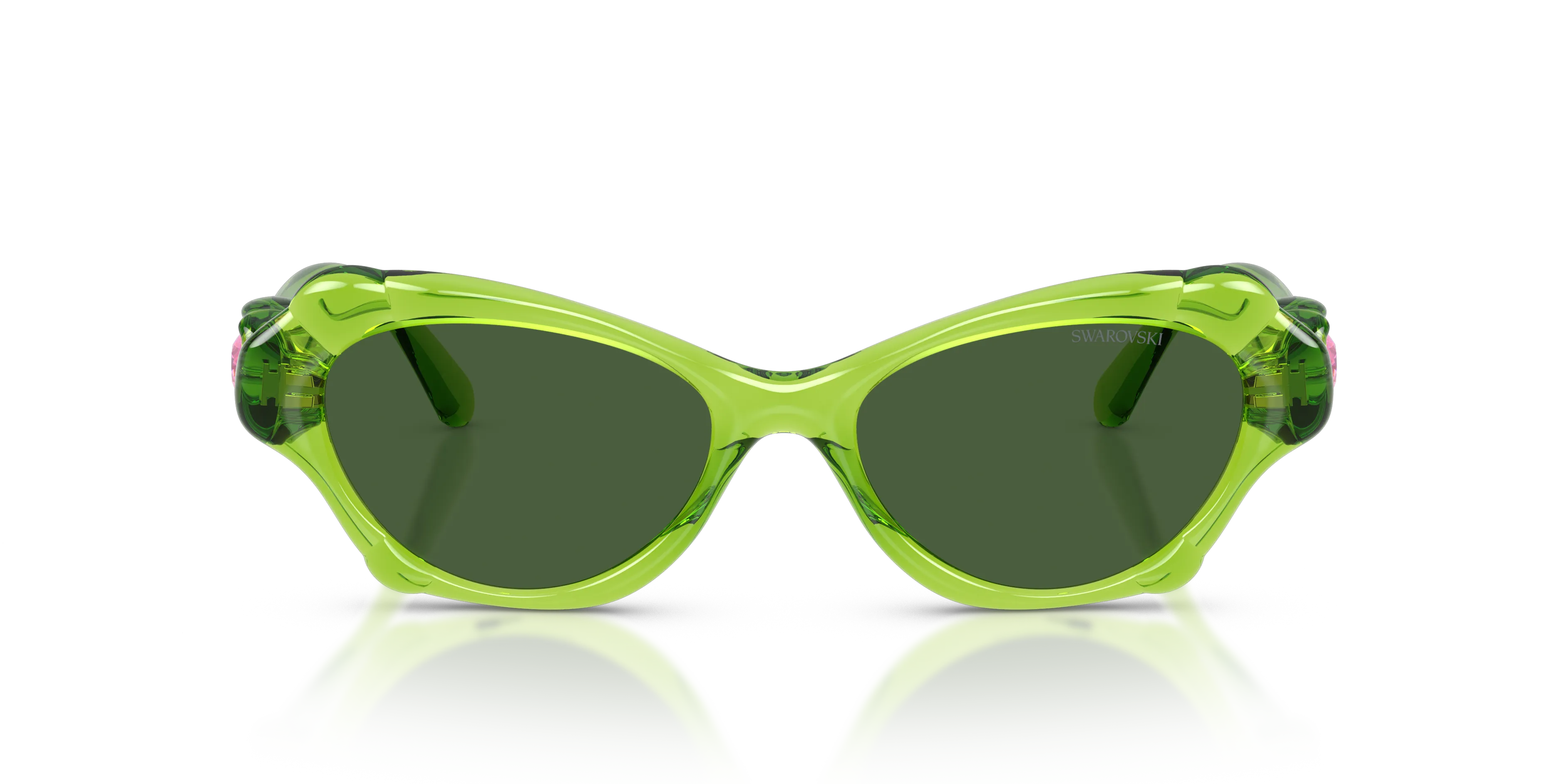 Swarovski SK6050 108971 Occhiali da sole Iniettato Verde Verde Cat Eye Normale - immagine 3