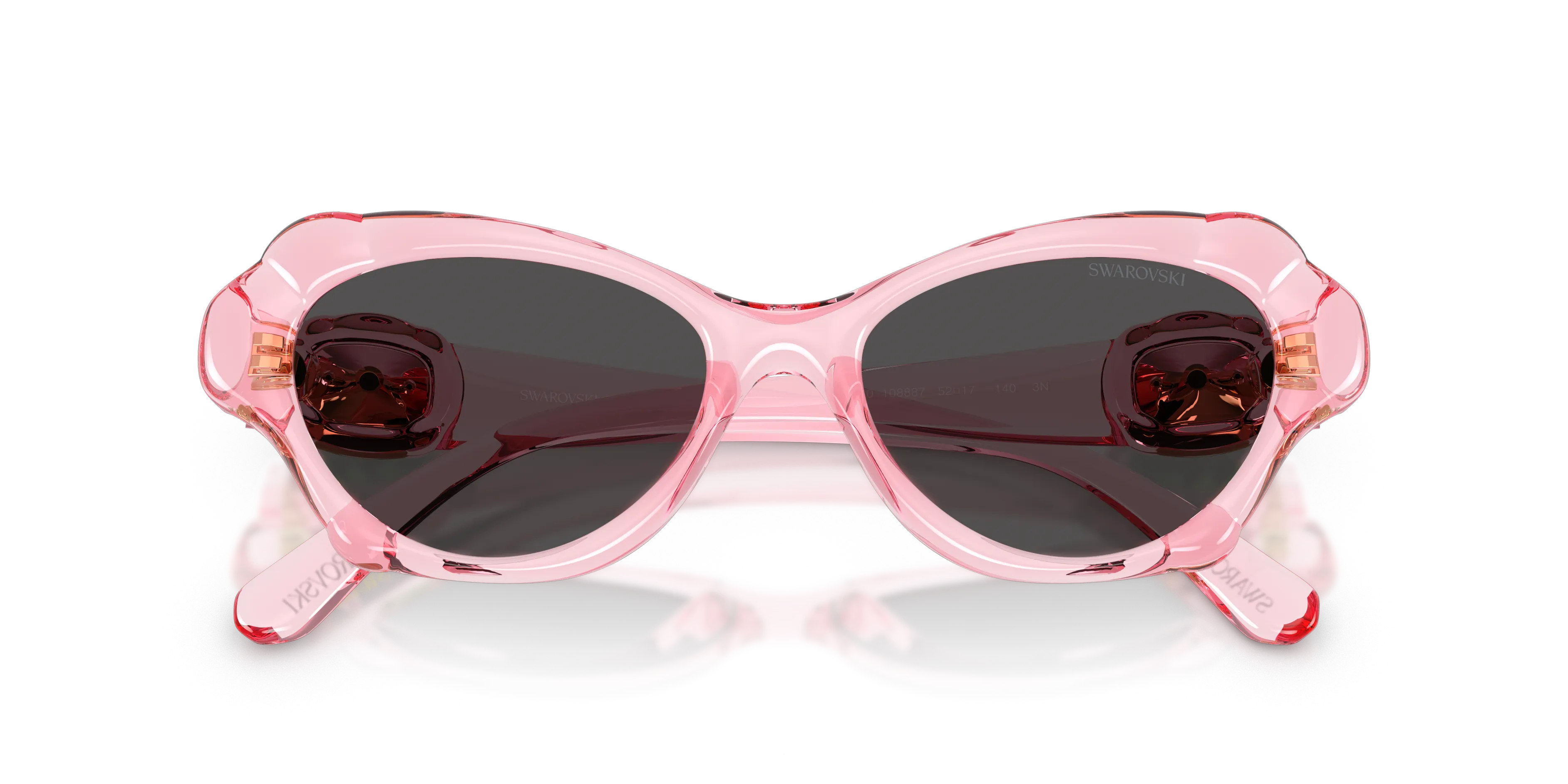 Swarovski SK6050 108887 Occhiali da sole Iniettato Rosa Grigio Cat Eye Normale - immagine 2