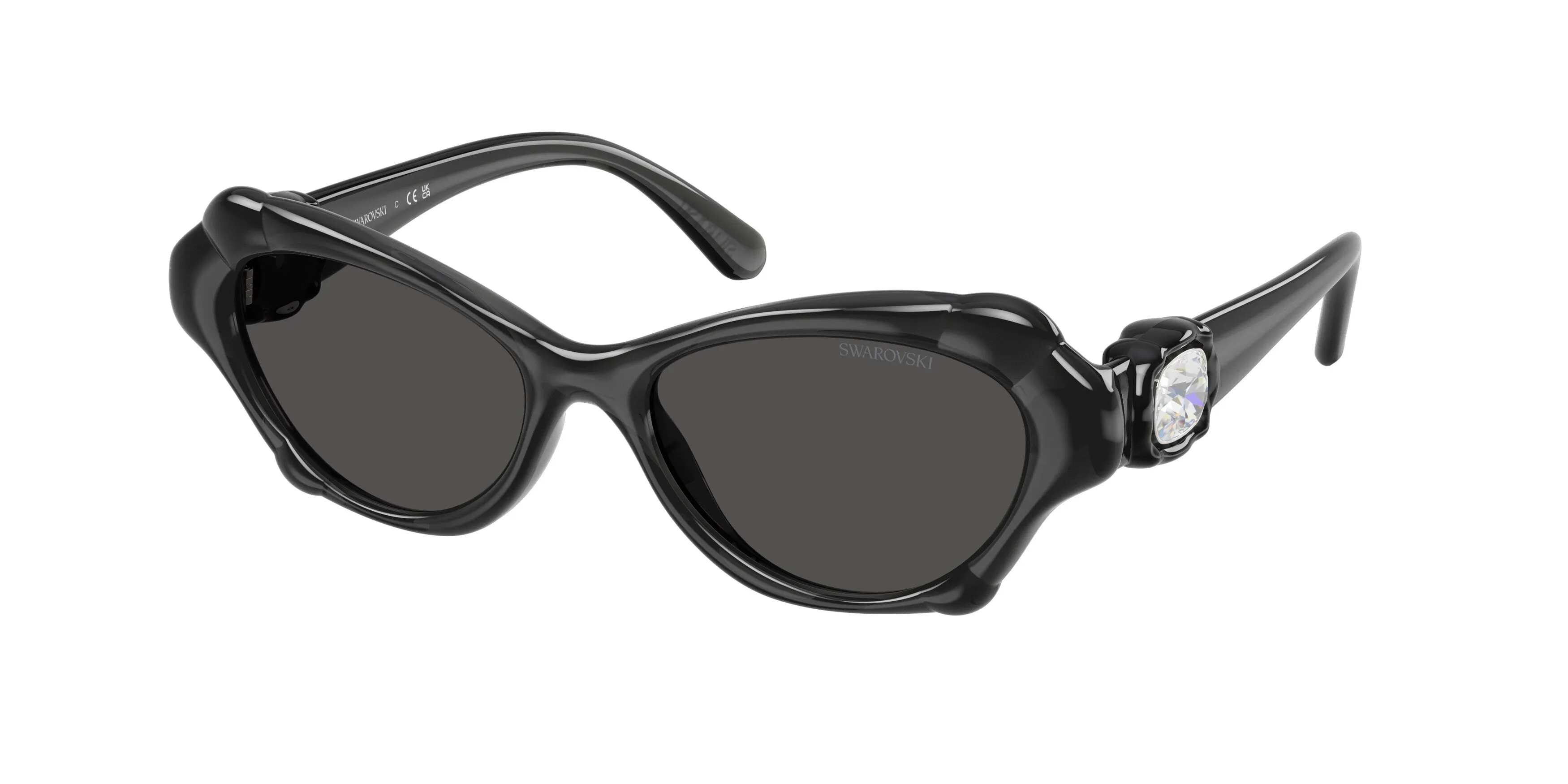 Swarovski SK6050 108787 Occhiali da sole Iniettato Grigio Grigio Cat Eye Normale - immagine 1