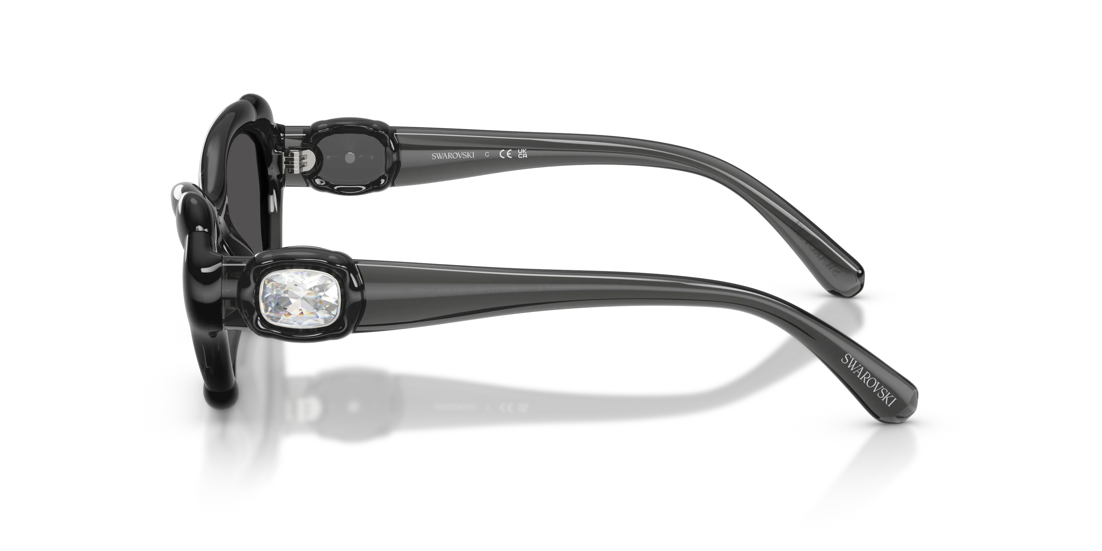 Swarovski SK6050 108787 Occhiali da sole Iniettato Grigio Grigio Cat Eye Normale - immagine 4