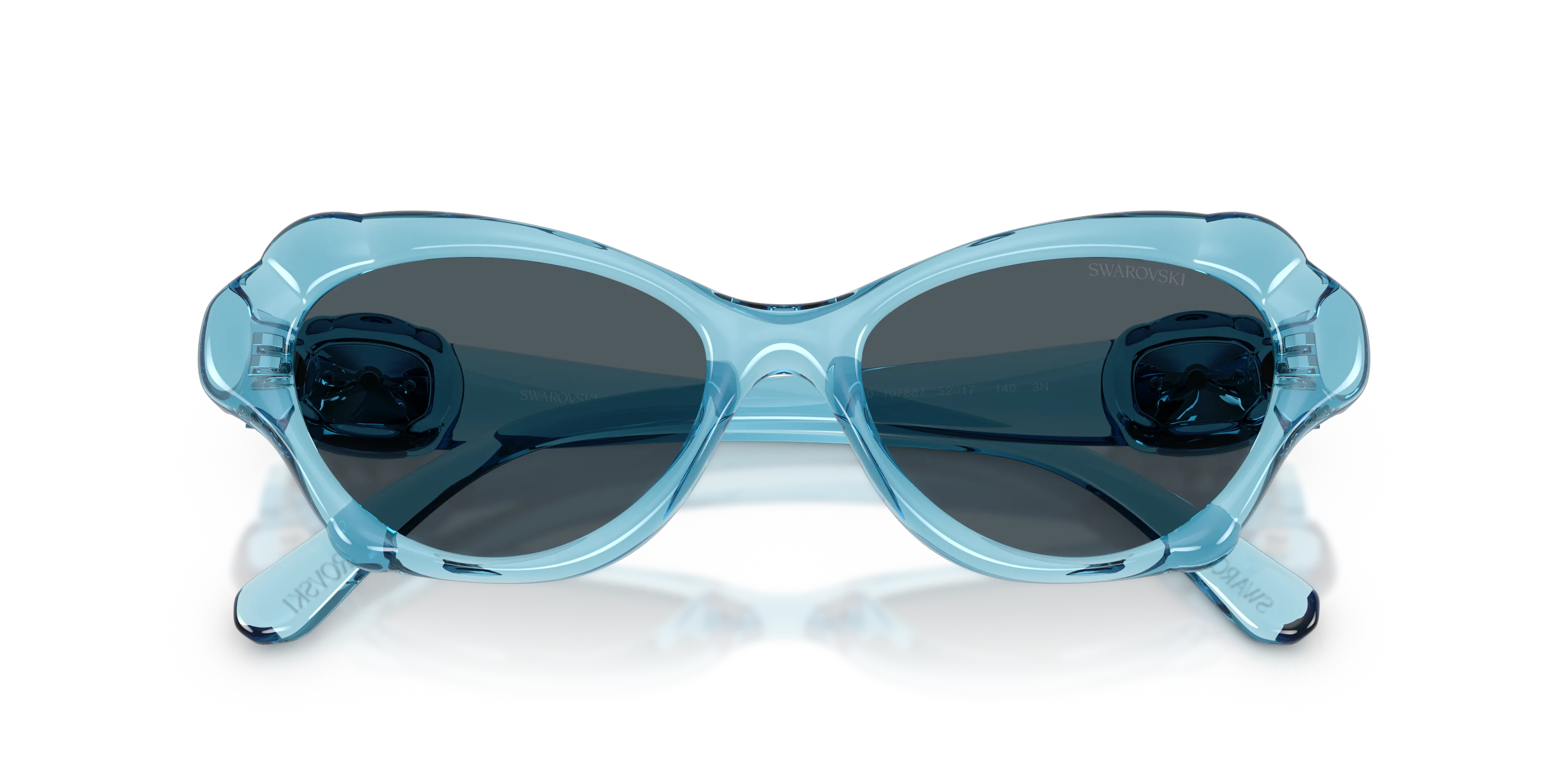 Swarovski SK6050 107887 Occhiali da sole Iniettato Blu Grigio Cat Eye Normale - immagine 2