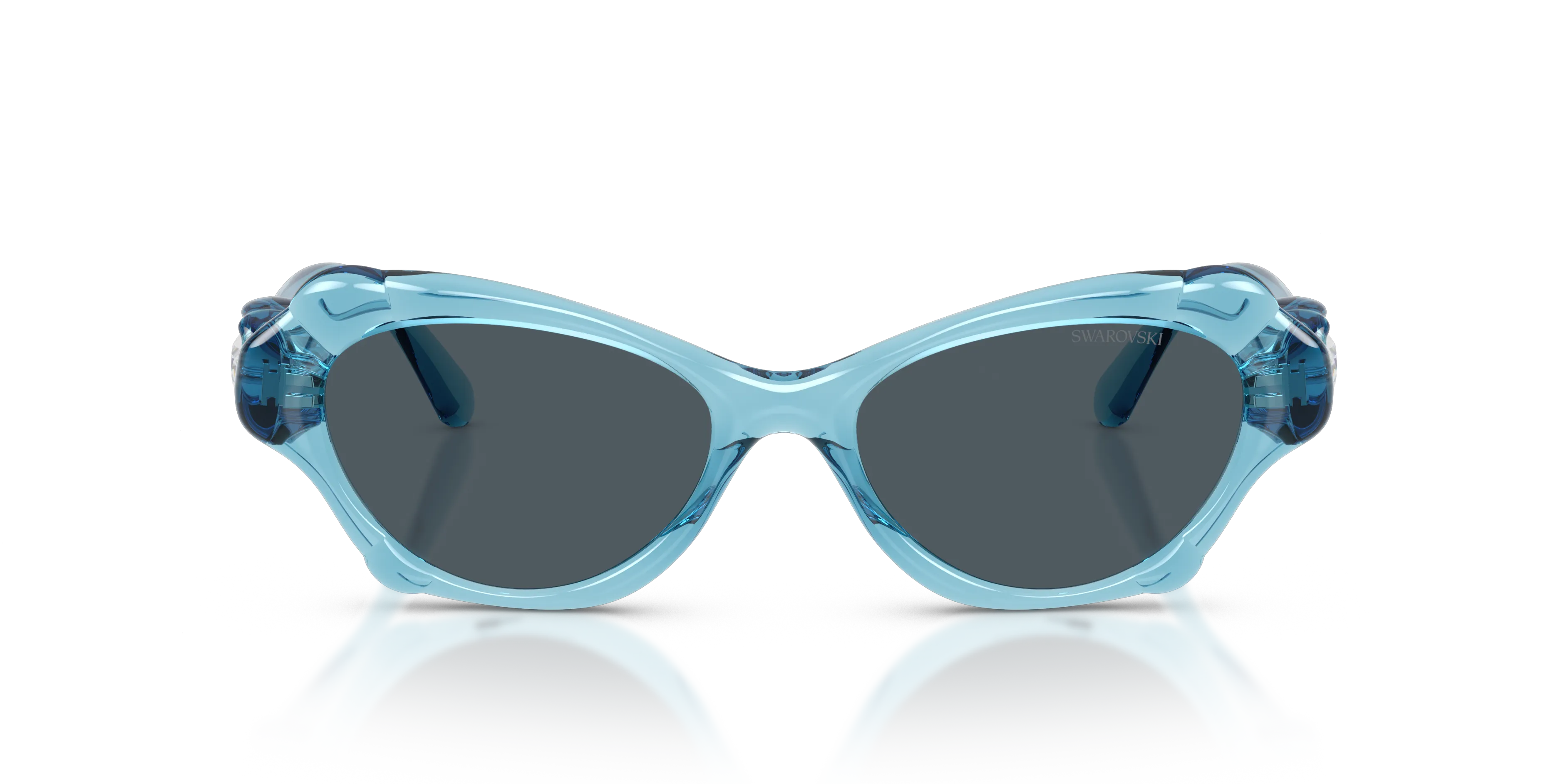 Swarovski SK6050 107887 Occhiali da sole Iniettato Blu Grigio Cat Eye Normale - immagine 3