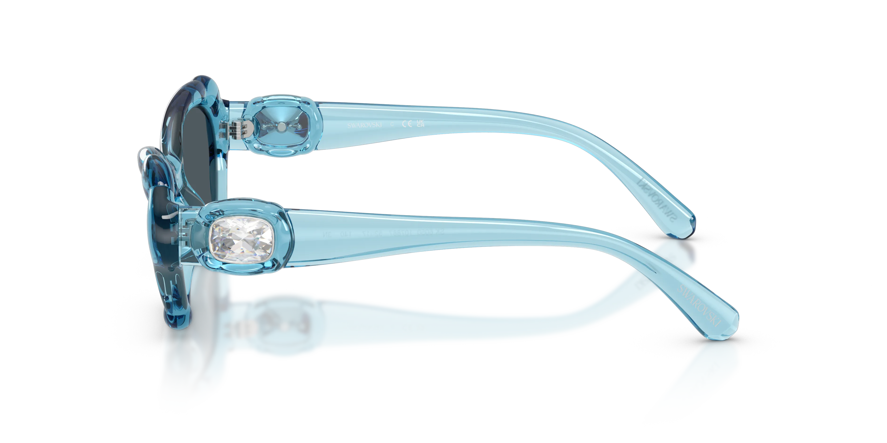 Swarovski SK6050 107887 Occhiali da sole Iniettato Blu Grigio Cat Eye Normale - immagine 4