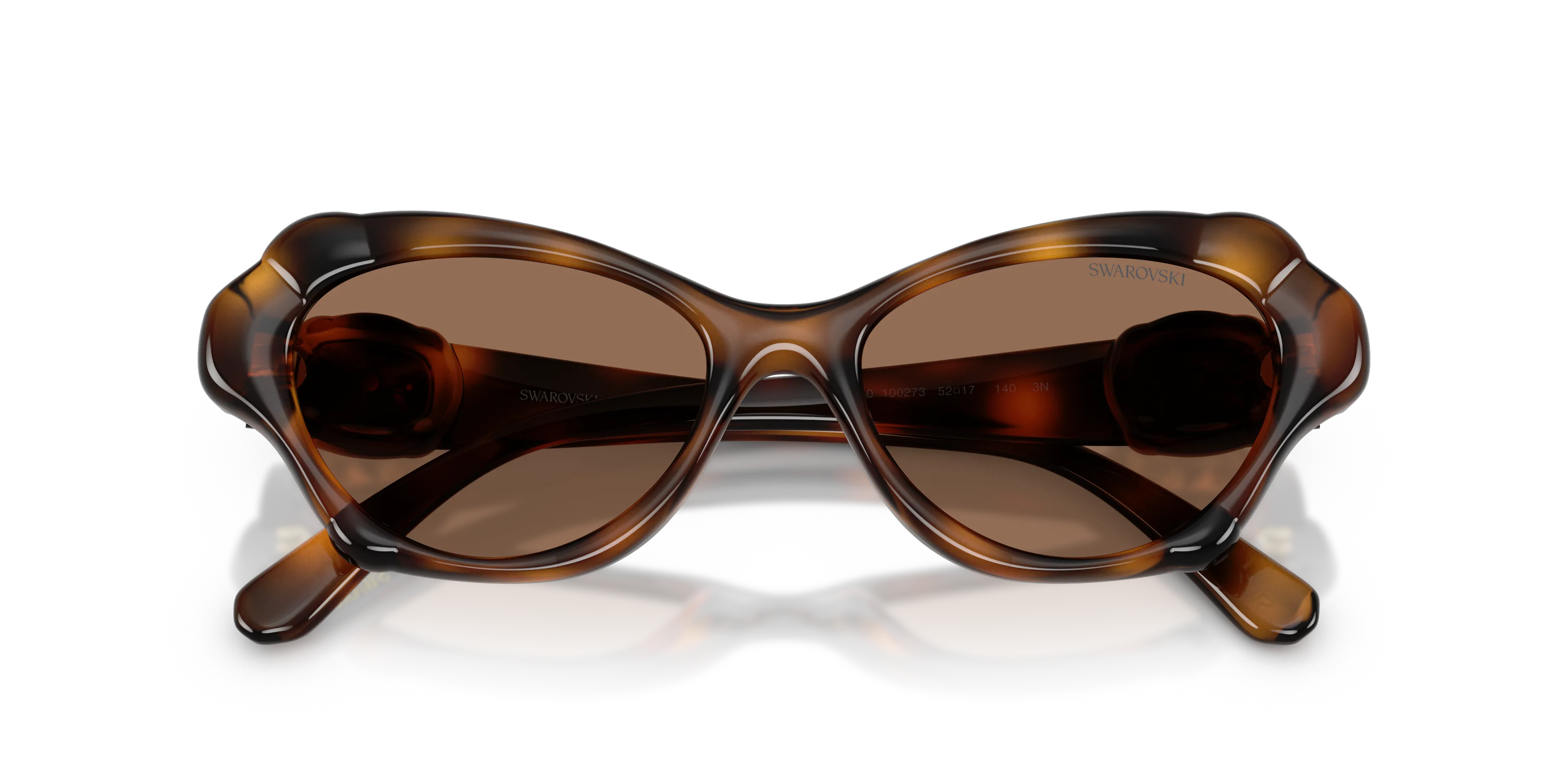 Swarovski SK6050 100273 Occhiali da sole Iniettato Tartaruga Marrone Cat Eye Normale - immagine 2