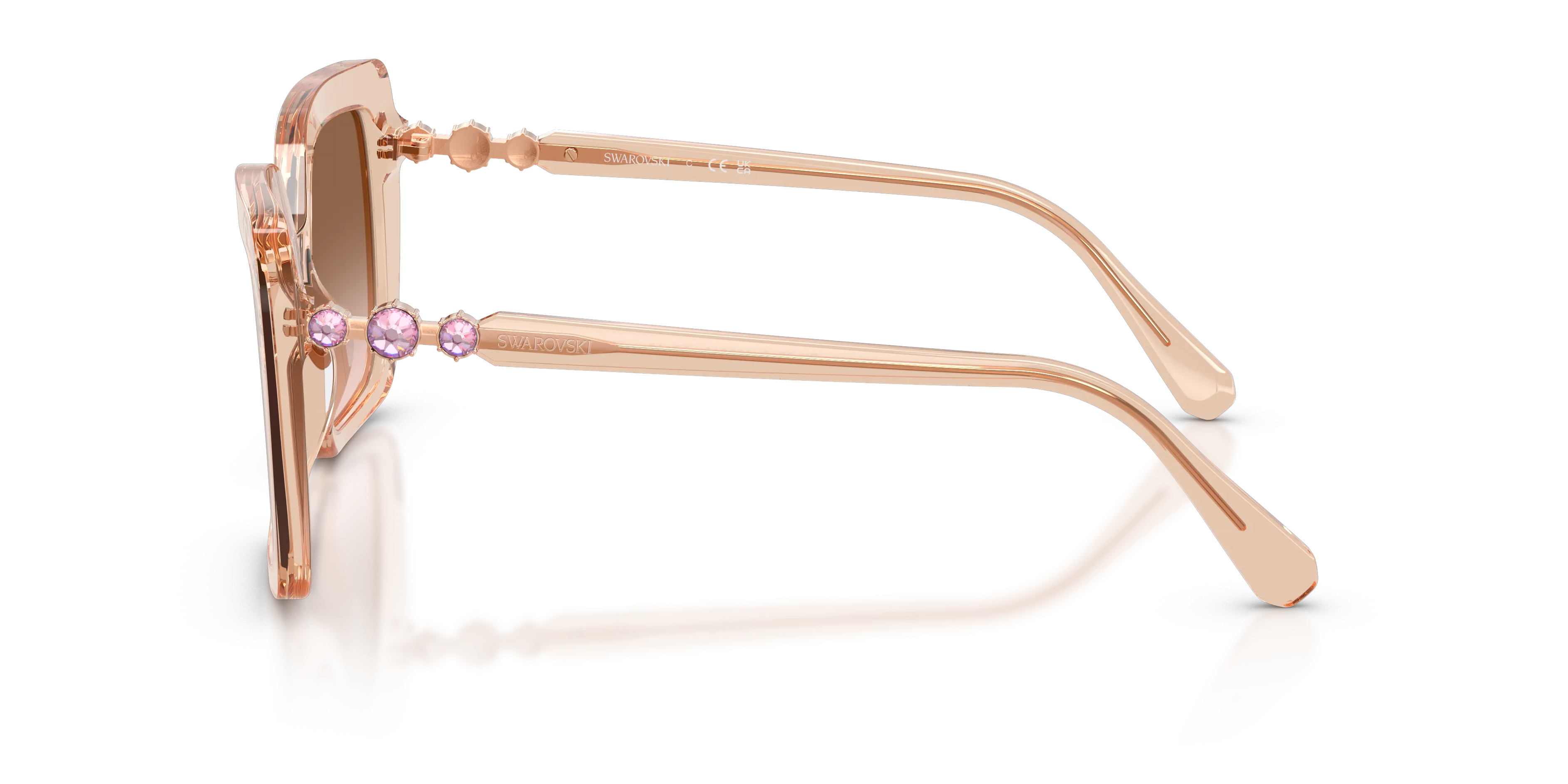 Swarovski SK6049 106313 Occhiali da sole Acetato Marrone Marrone Farfalla Normale Sfumato - immagine 4