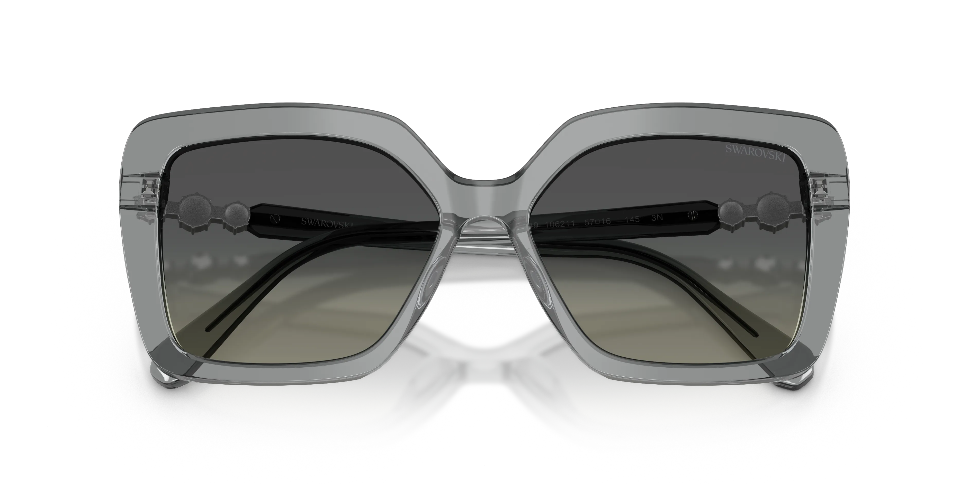 Swarovski SK6049 106211 Occhiali da sole Acetato Grigio Grigio Farfalla Normale Sfumato - immagine 2