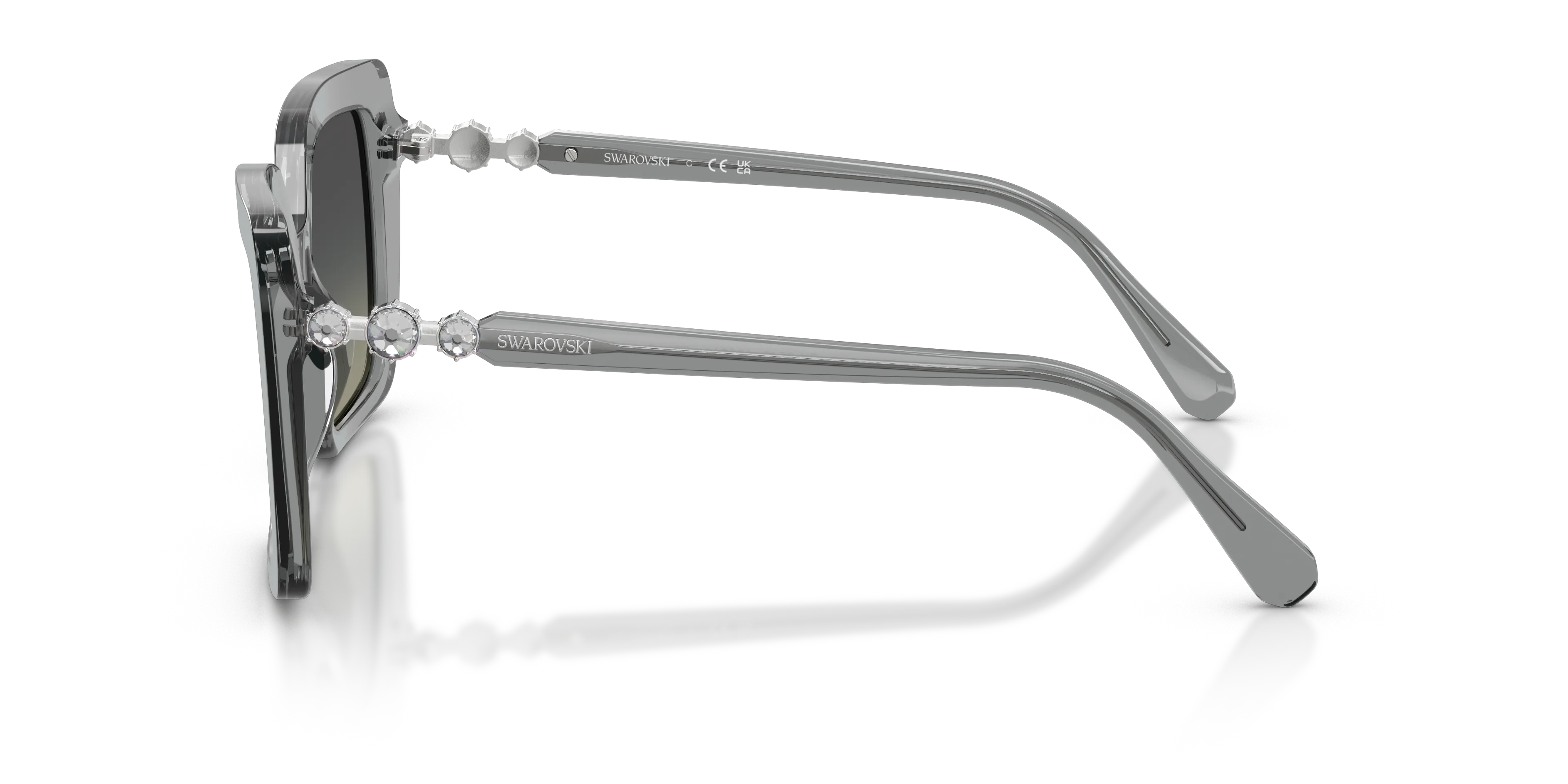 Swarovski SK6049 106211 Occhiali da sole Acetato Grigio Grigio Farfalla Normale Sfumato - immagine 4