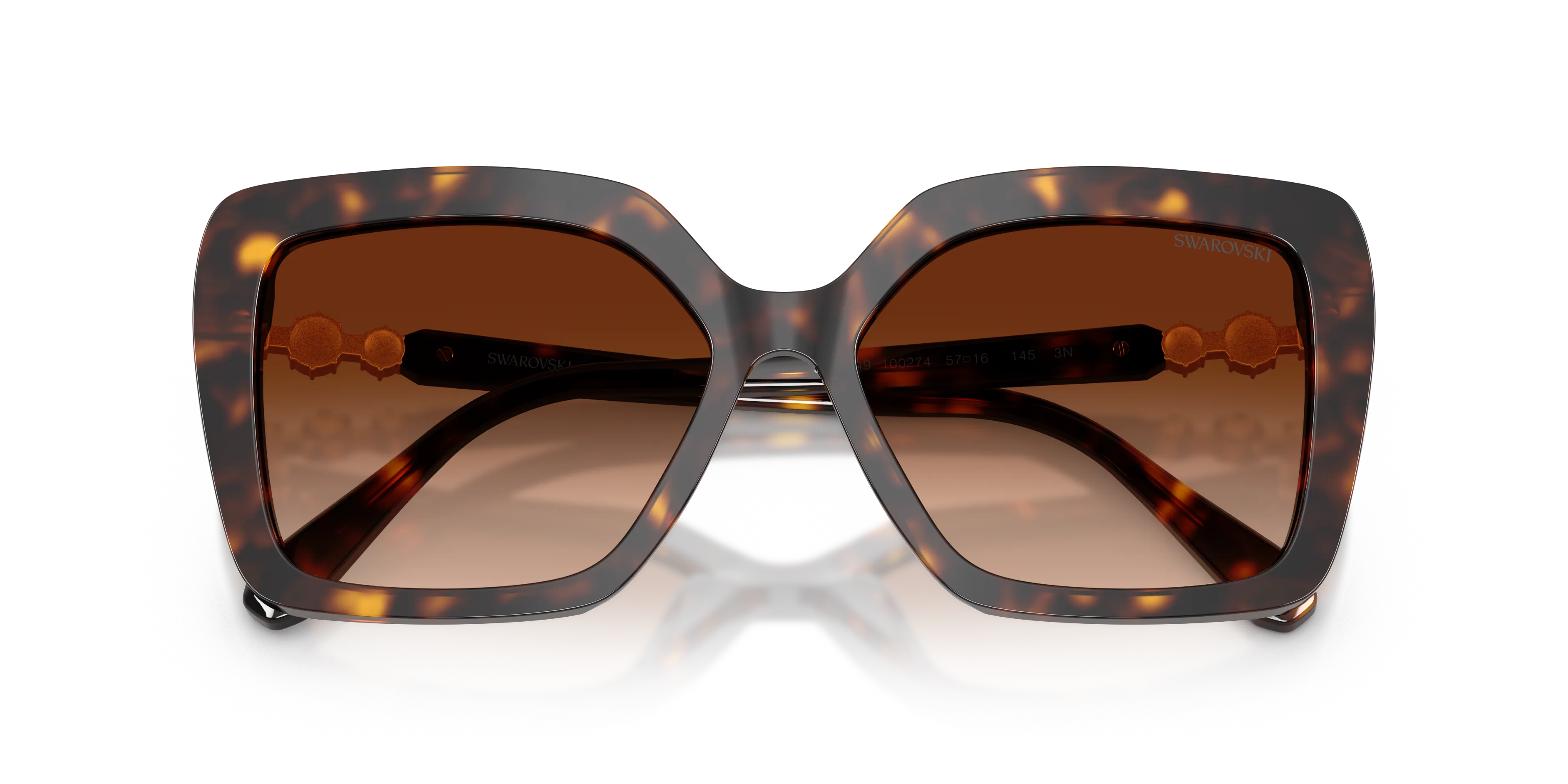 Swarovski SK6049 100274 Occhiali da sole Acetato Tartaruga Marrone Farfalla Normale Sfumato - immagine 2