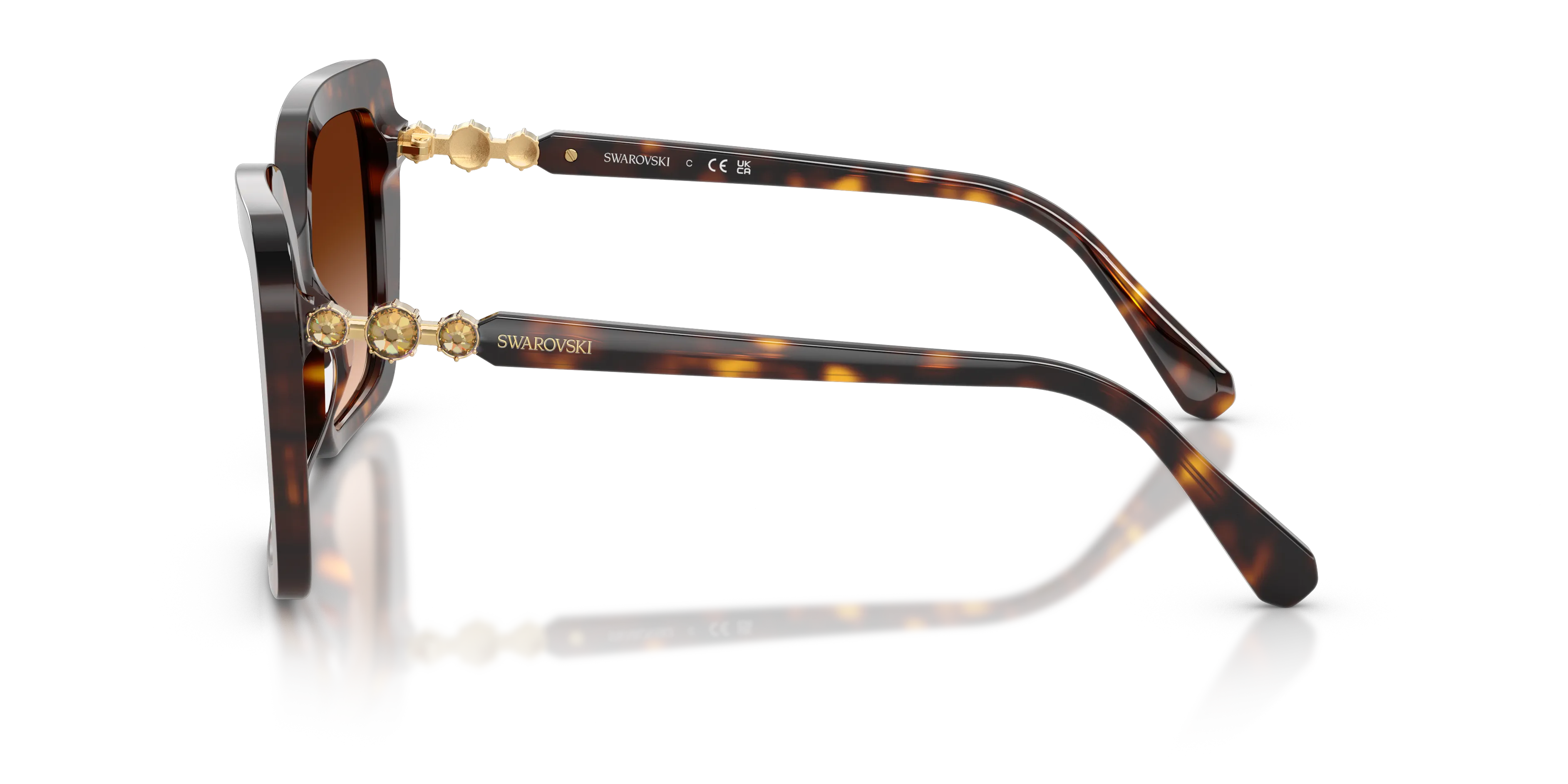 Swarovski SK6049 100274 Occhiali da sole Acetato Tartaruga Marrone Farfalla Normale Sfumato - immagine 4