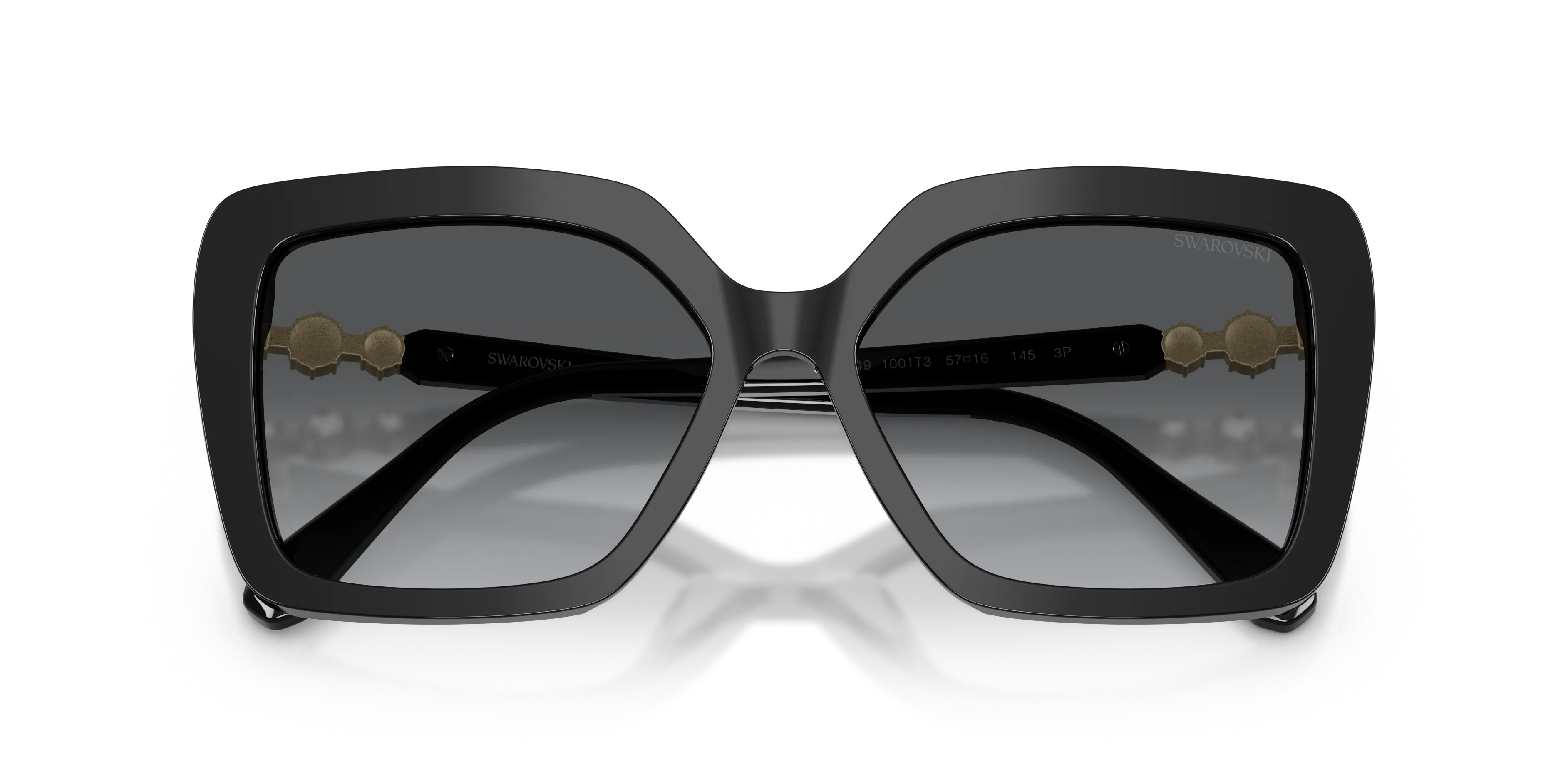 Swarovski SK6049 1001T3 Occhiali da sole Acetato Nero Grigio Farfalla Polarizzata Sfumato - immagine 2