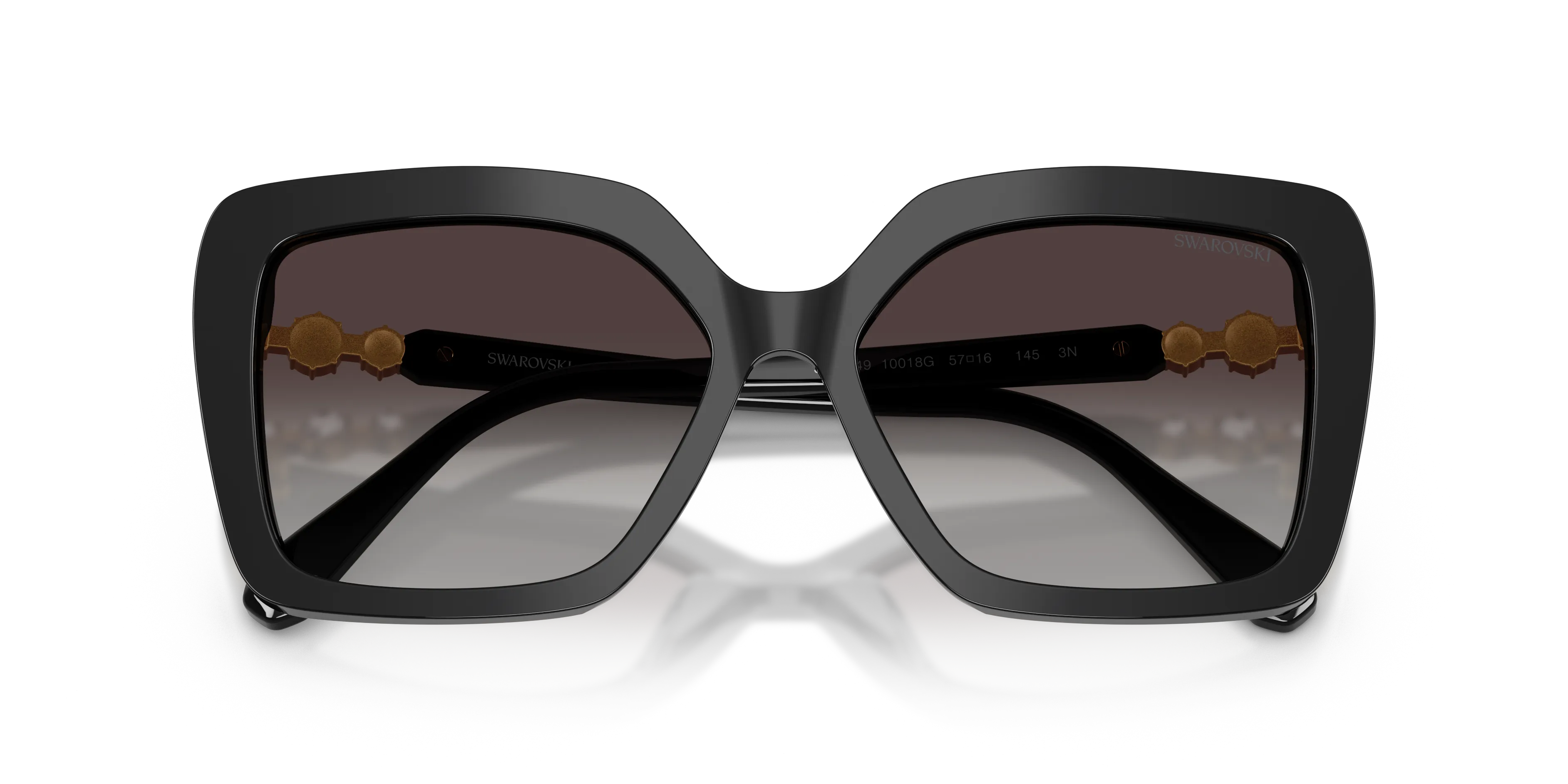 Swarovski SK6049 10018G Occhiali da sole Acetato Nero Grigio Farfalla Normale Sfumato - immagine 2