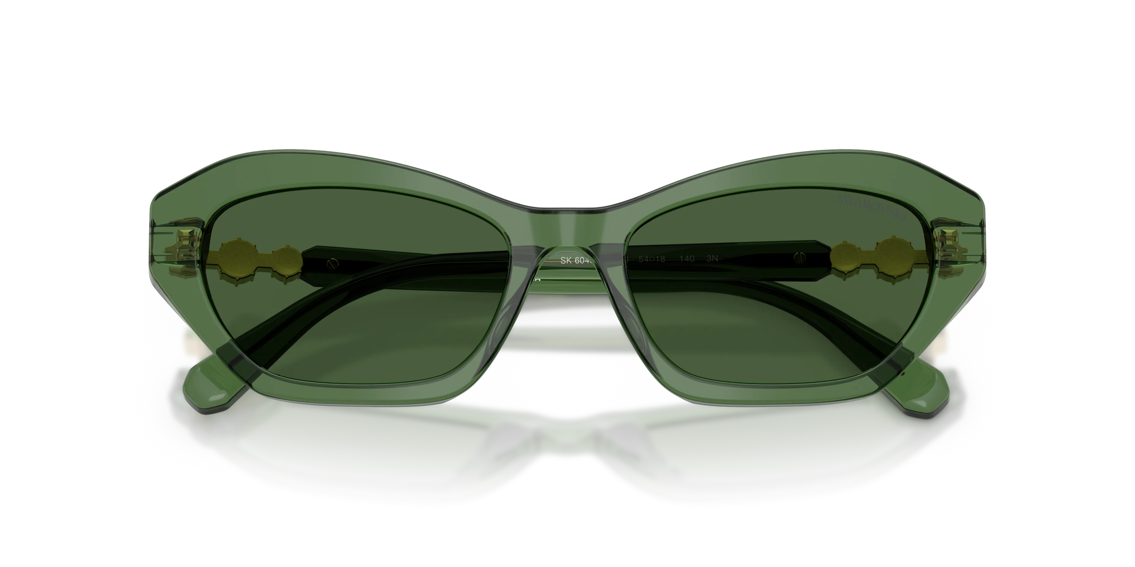 Swarovski SK6048 108571 Occhiali da sole Acetato Verde Verde Cat Eye Normale - immagine 2