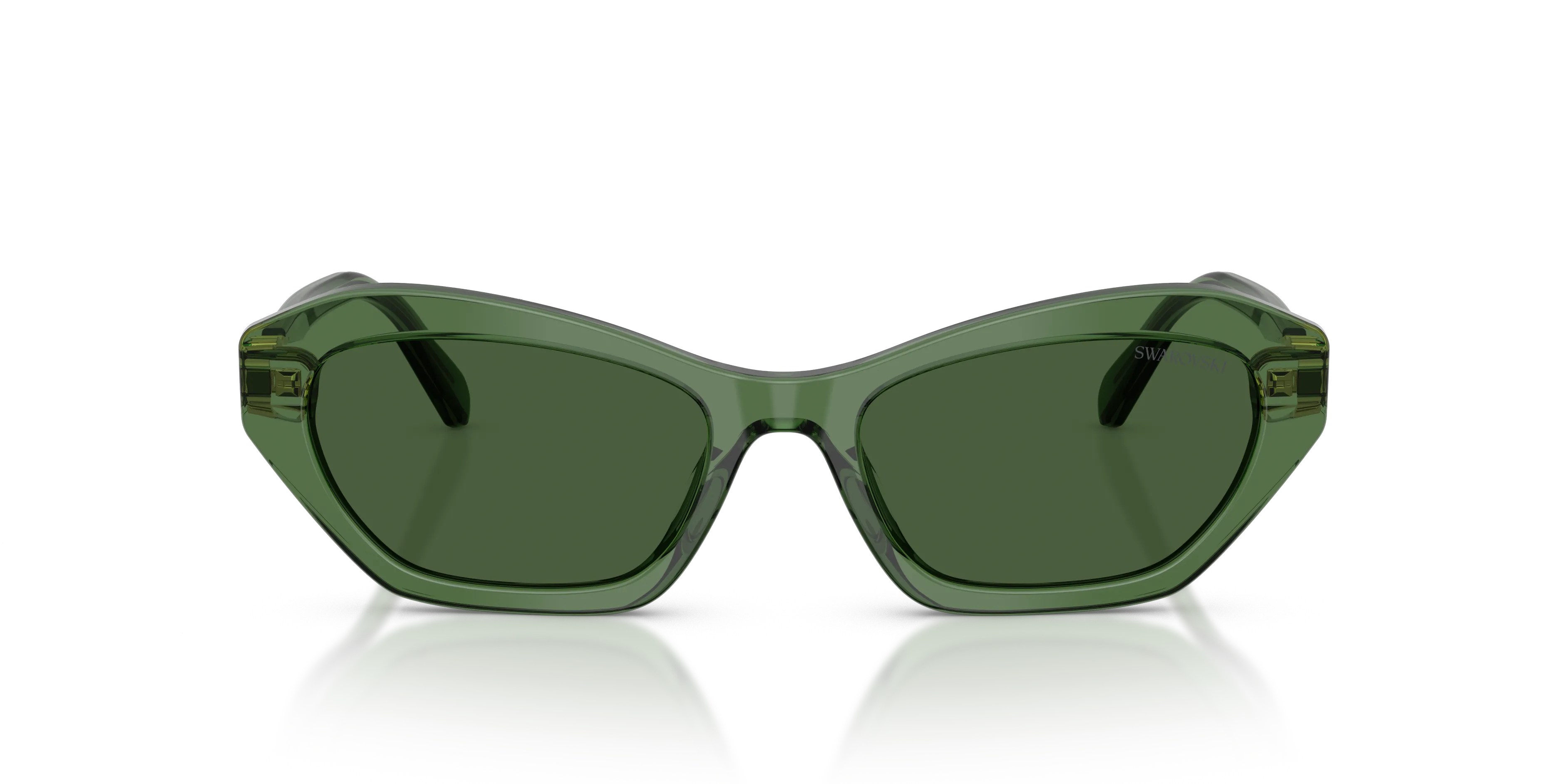 Swarovski SK6048 108571 Occhiali da sole Acetato Verde Verde Cat Eye Normale - immagine 3