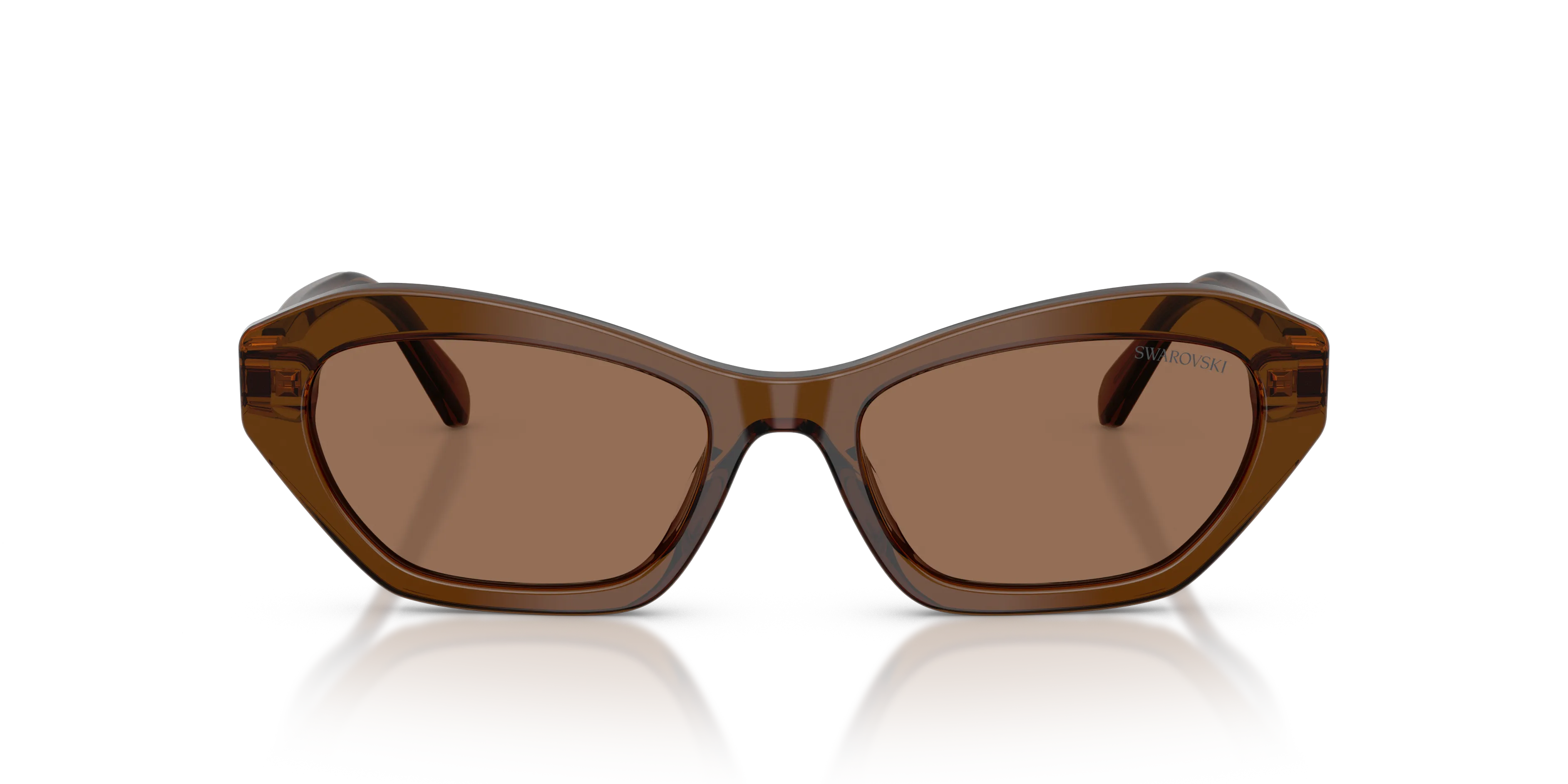 Swarovski SK6048 108473 Occhiali da sole Acetato Marrone Marrone Cat Eye Normale - immagine 3