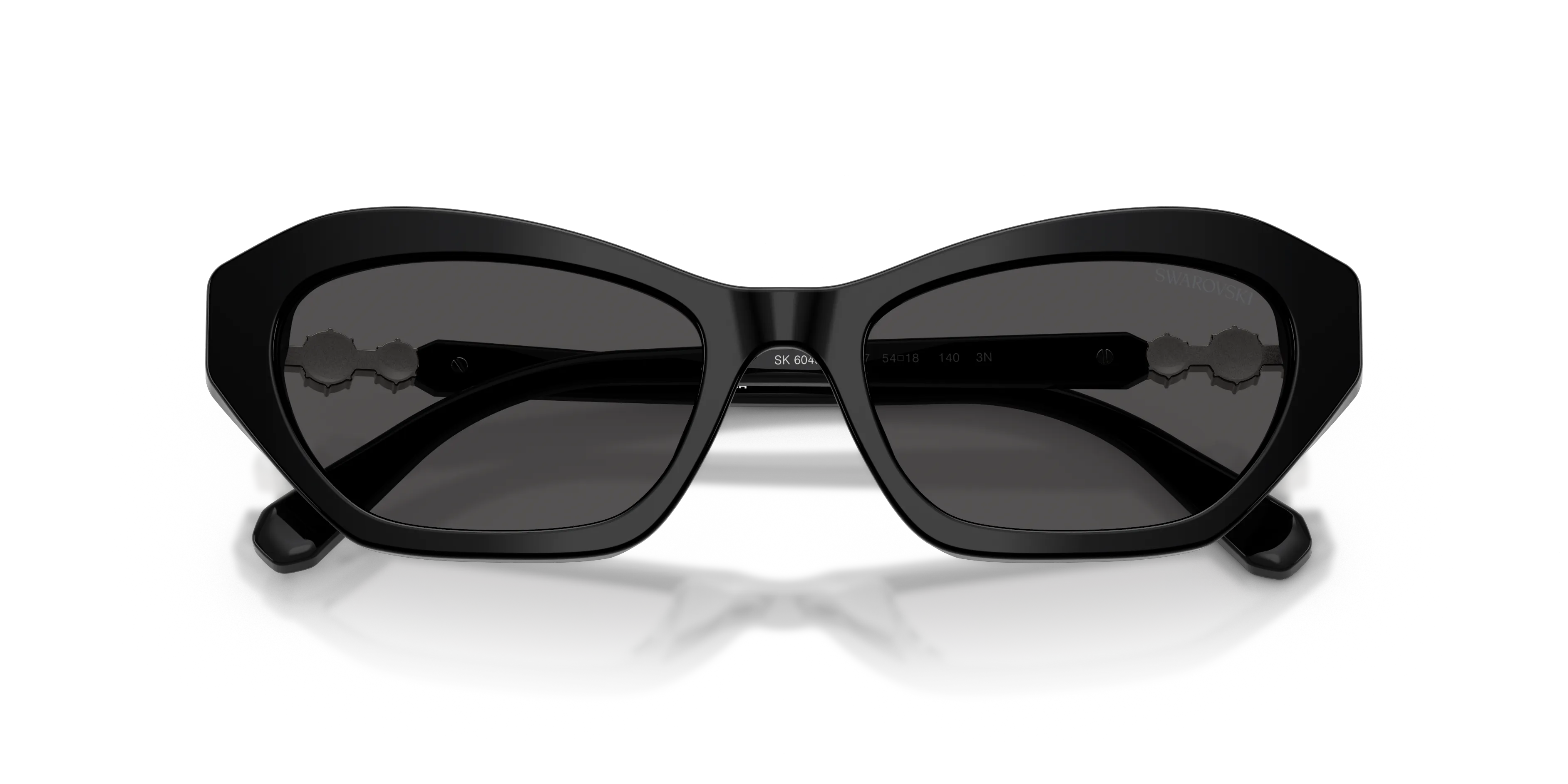 Swarovski SK6048 103887 Occhiali da sole Acetato Nero Grigio Cat Eye Normale - immagine 2