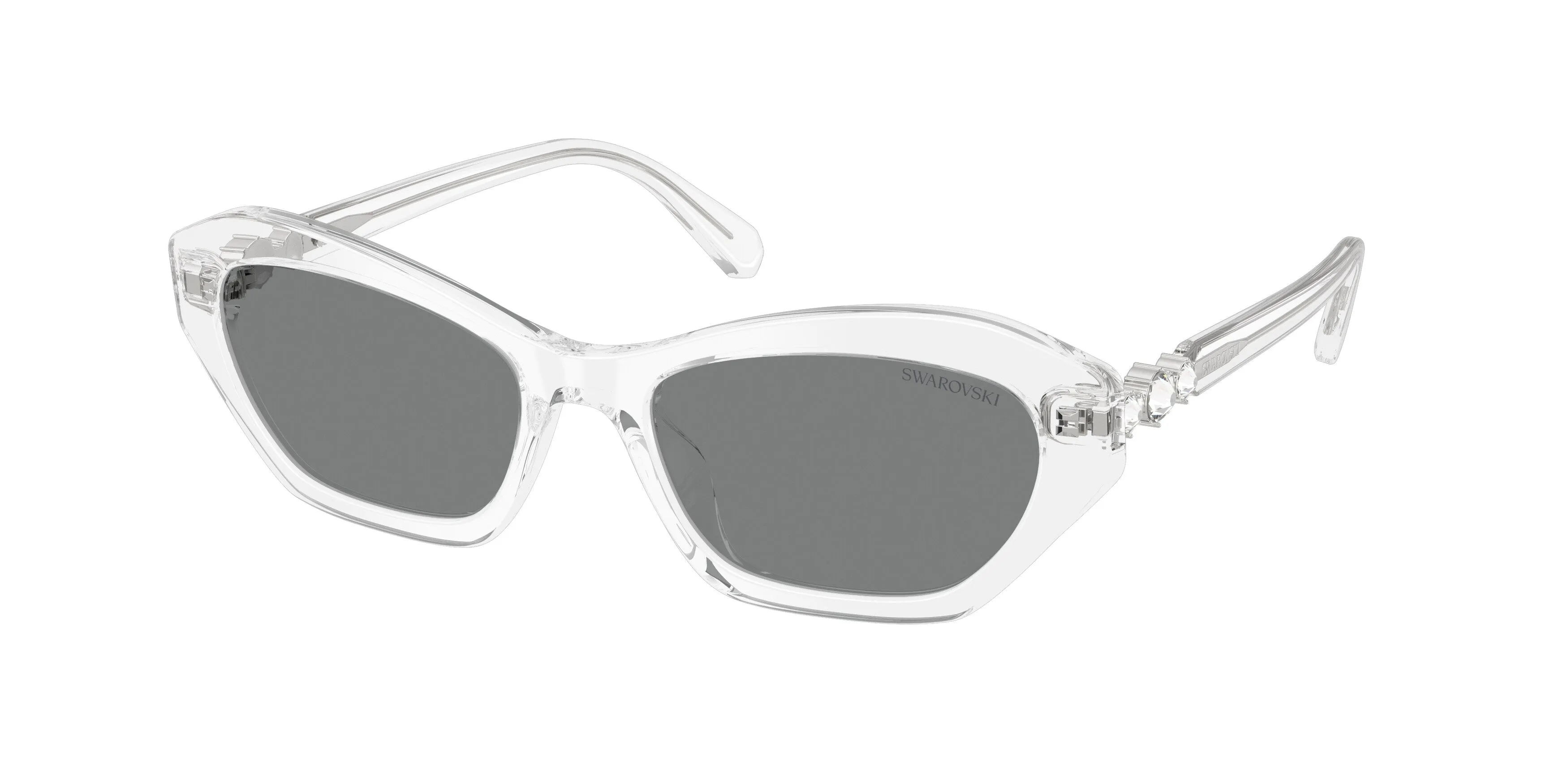 Swarovski SK6048 102787 Occhiali da sole Acetato Trasparente Grigio Cat Eye Normale - immagine 1