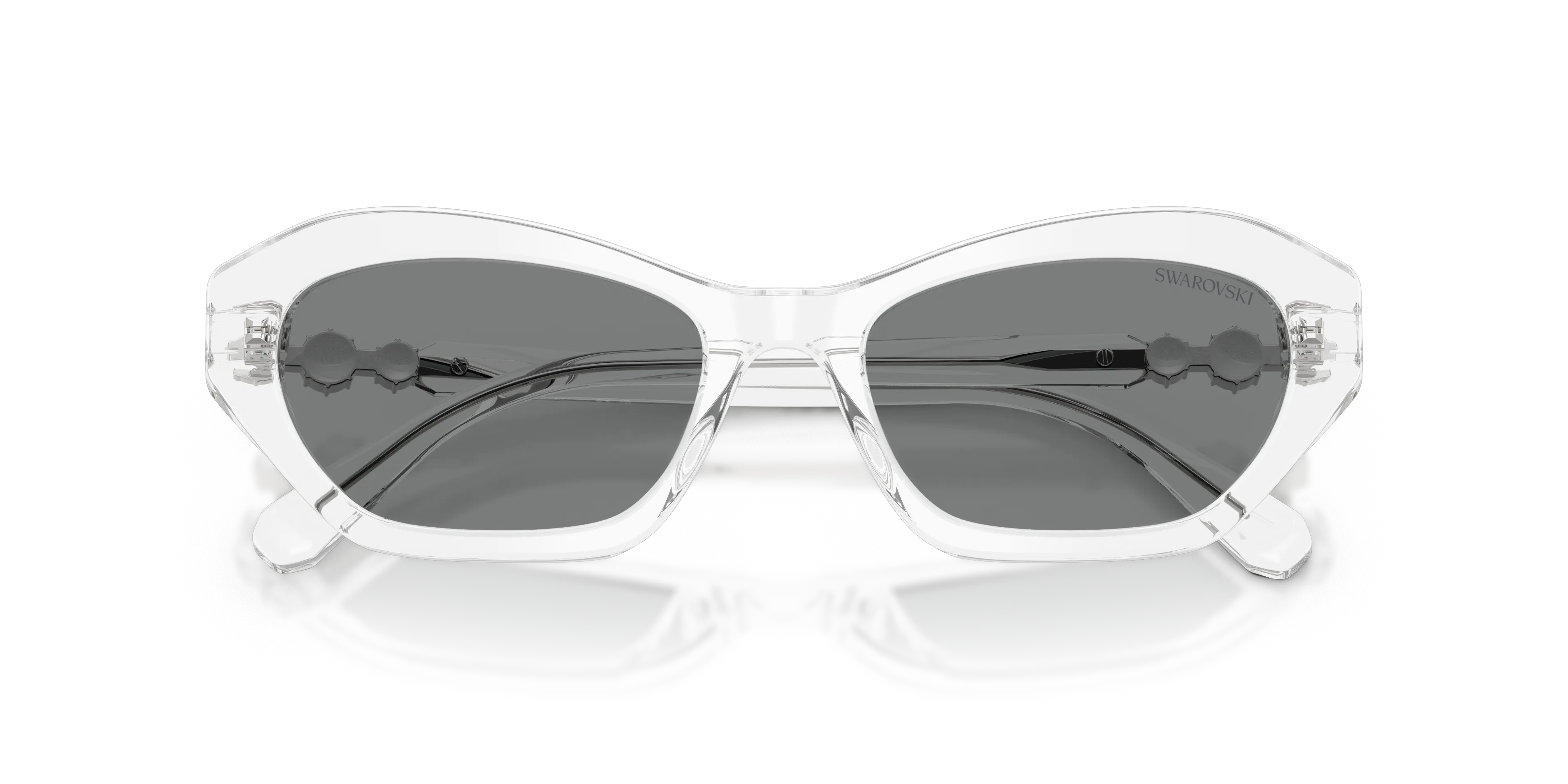 Swarovski SK6048 102787 Occhiali da sole Acetato Trasparente Grigio Cat Eye Normale - immagine 2