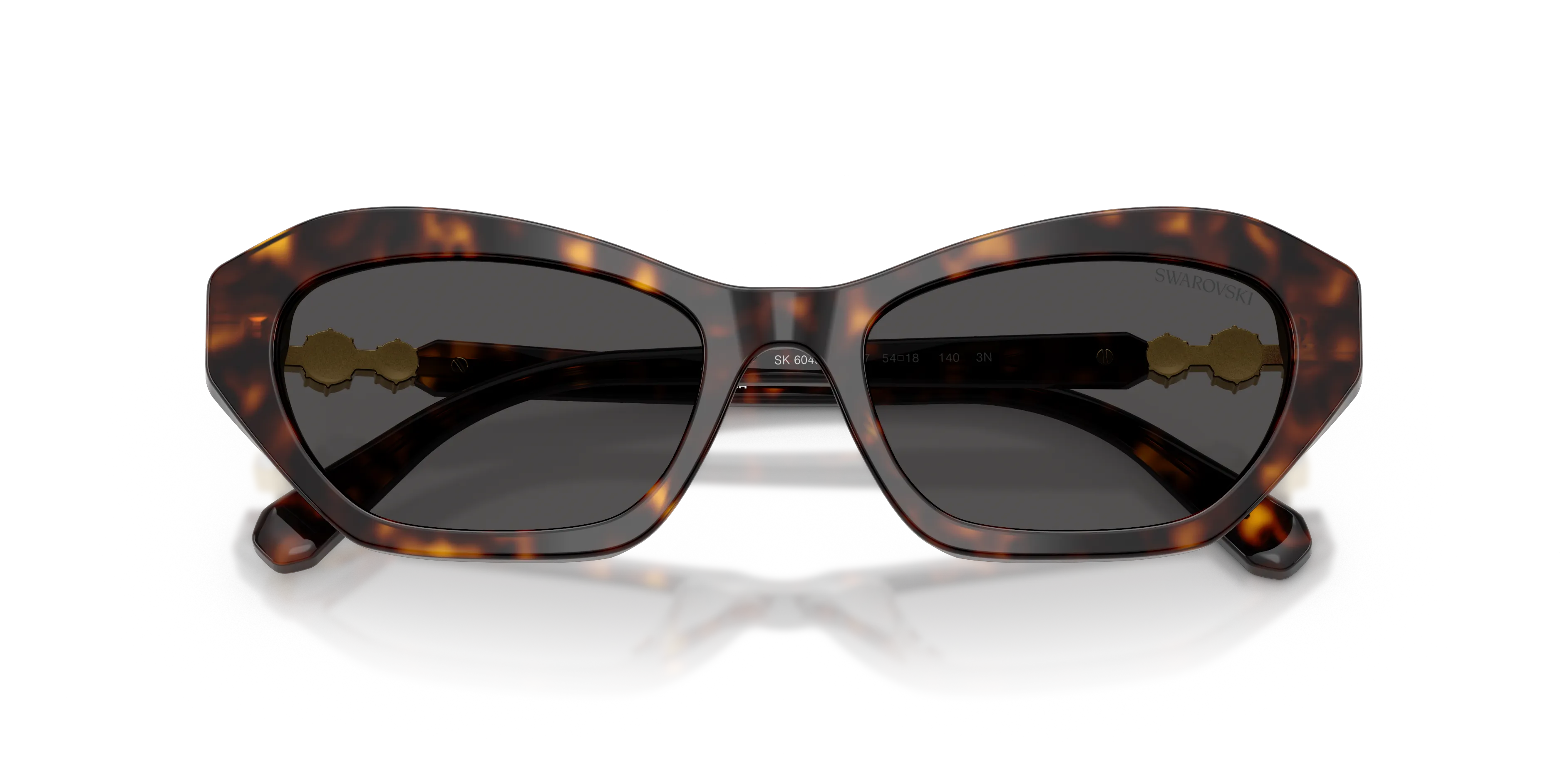 Swarovski SK6048 100287 Occhiali da sole Acetato Tartaruga Grigio Cat Eye Normale - immagine 2