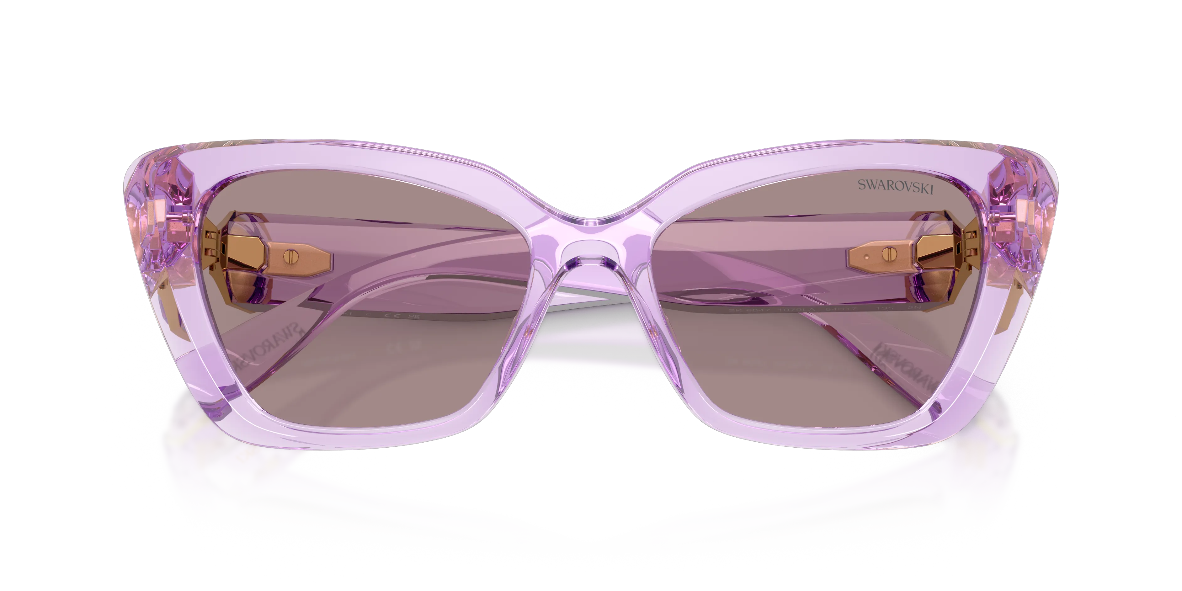 Swarovski SK6047 1079LA Occhiali da sole Iniettato Viola Viola Cat Eye Normale - immagine 2