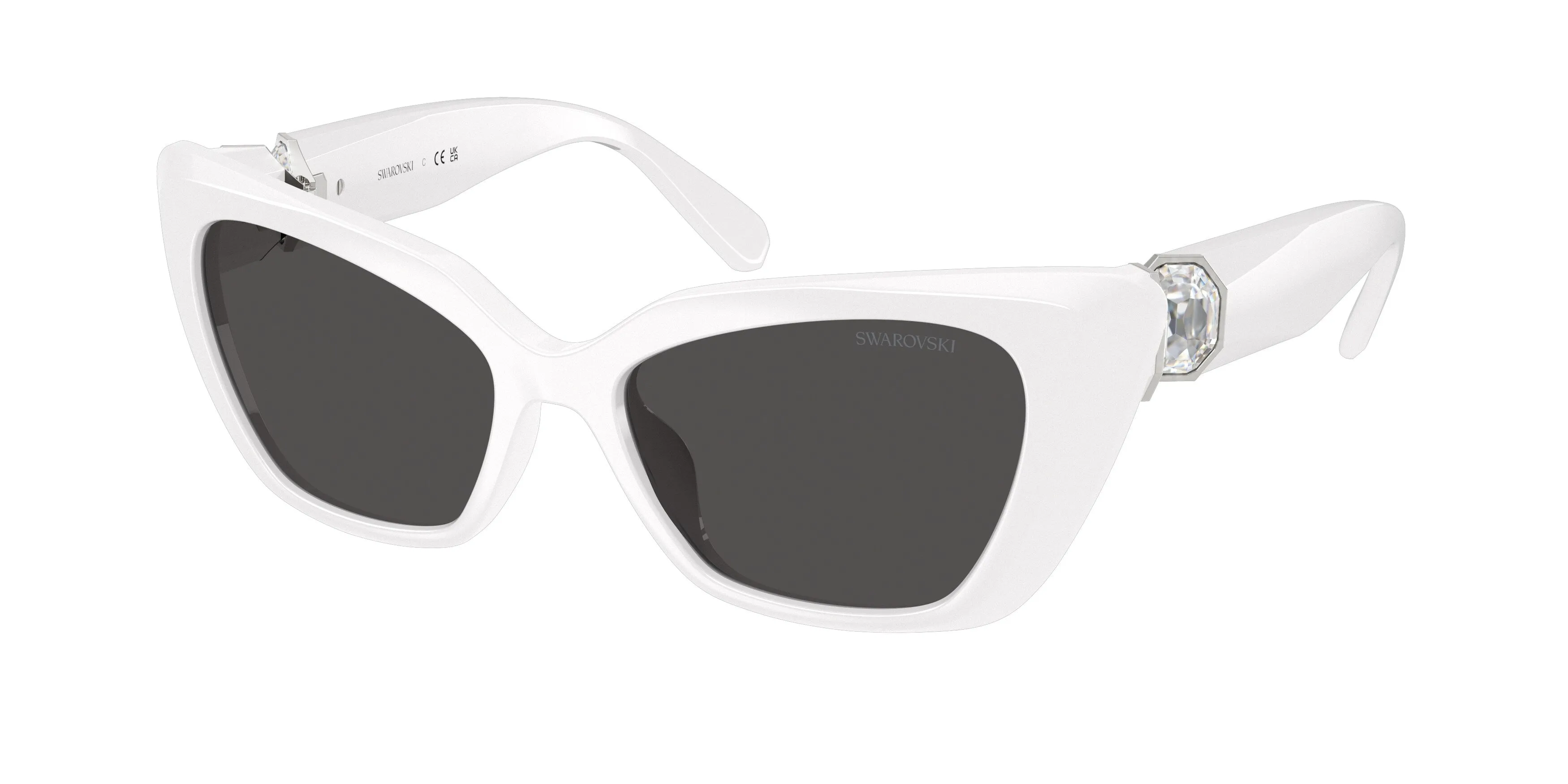Swarovski SK6047 105087 Occhiali da sole Iniettato Bianco Grigio Cat Eye Normale - immagine 1