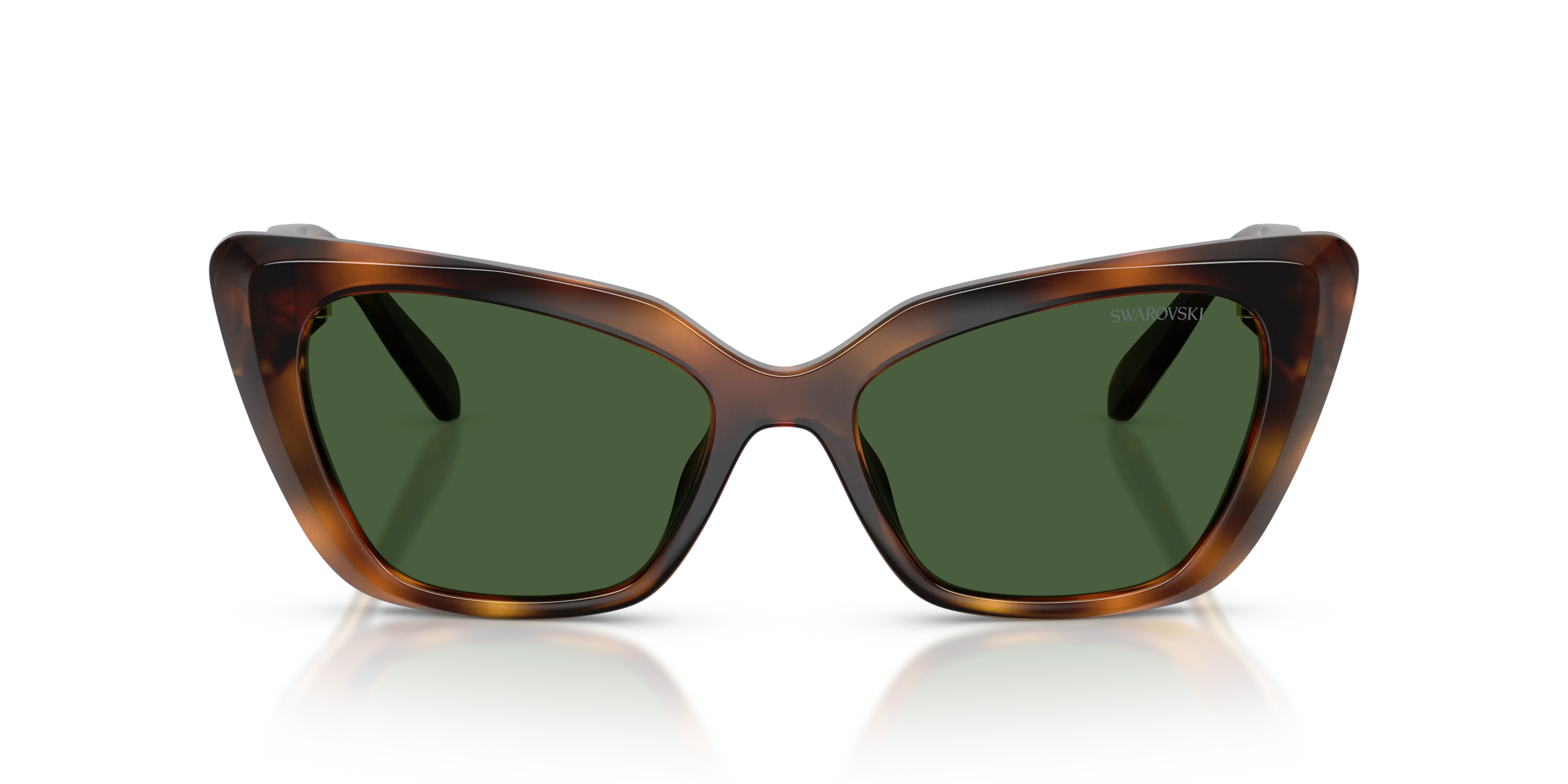 Swarovski SK6047 100271 Occhiali da sole Iniettato Tartaruga Verde Cat Eye Normale - immagine 3