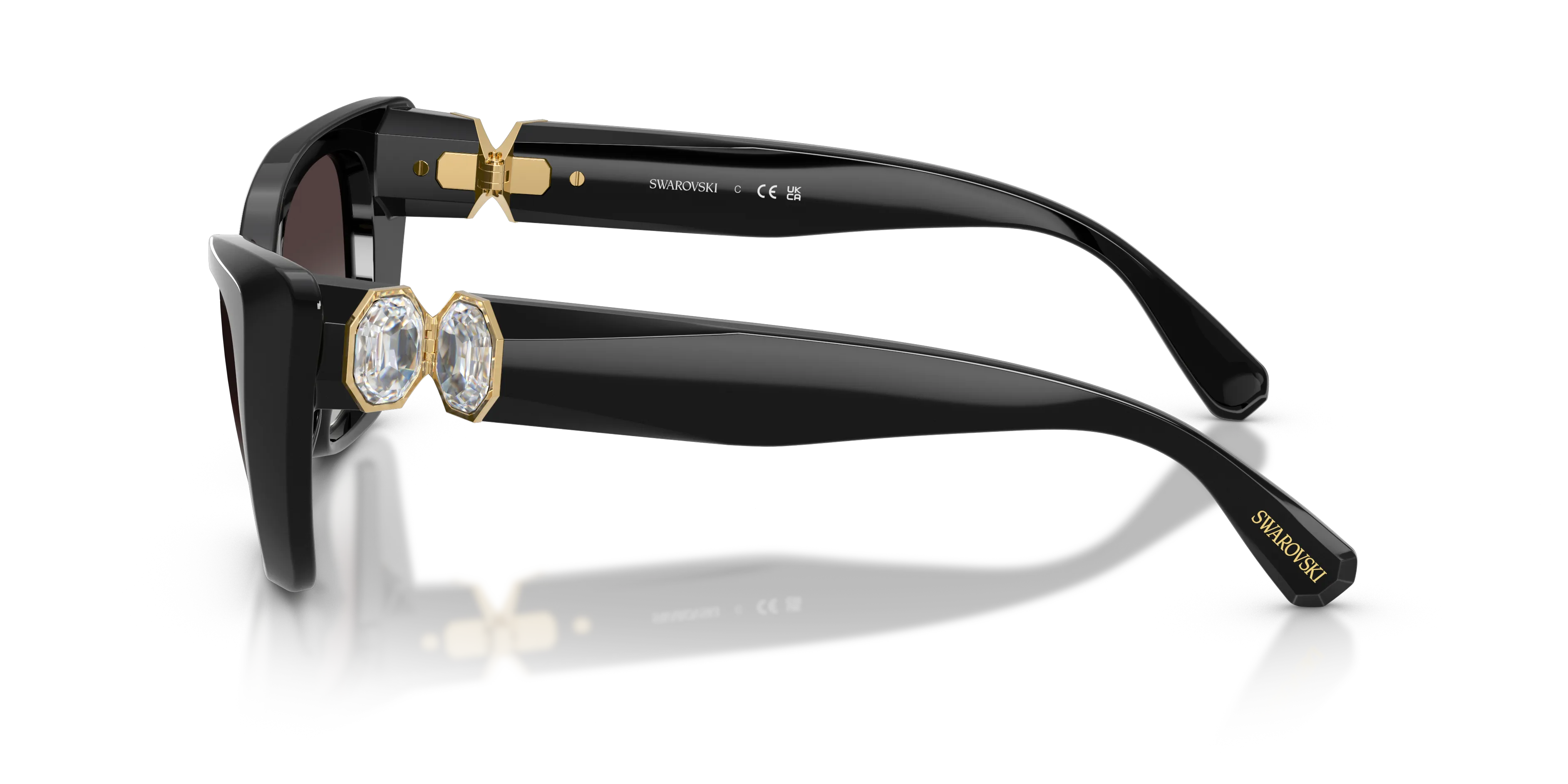 Swarovski SK6047 10018G Occhiali da sole Iniettato Nero Grigio Cat Eye Normale Sfumato - immagine 4