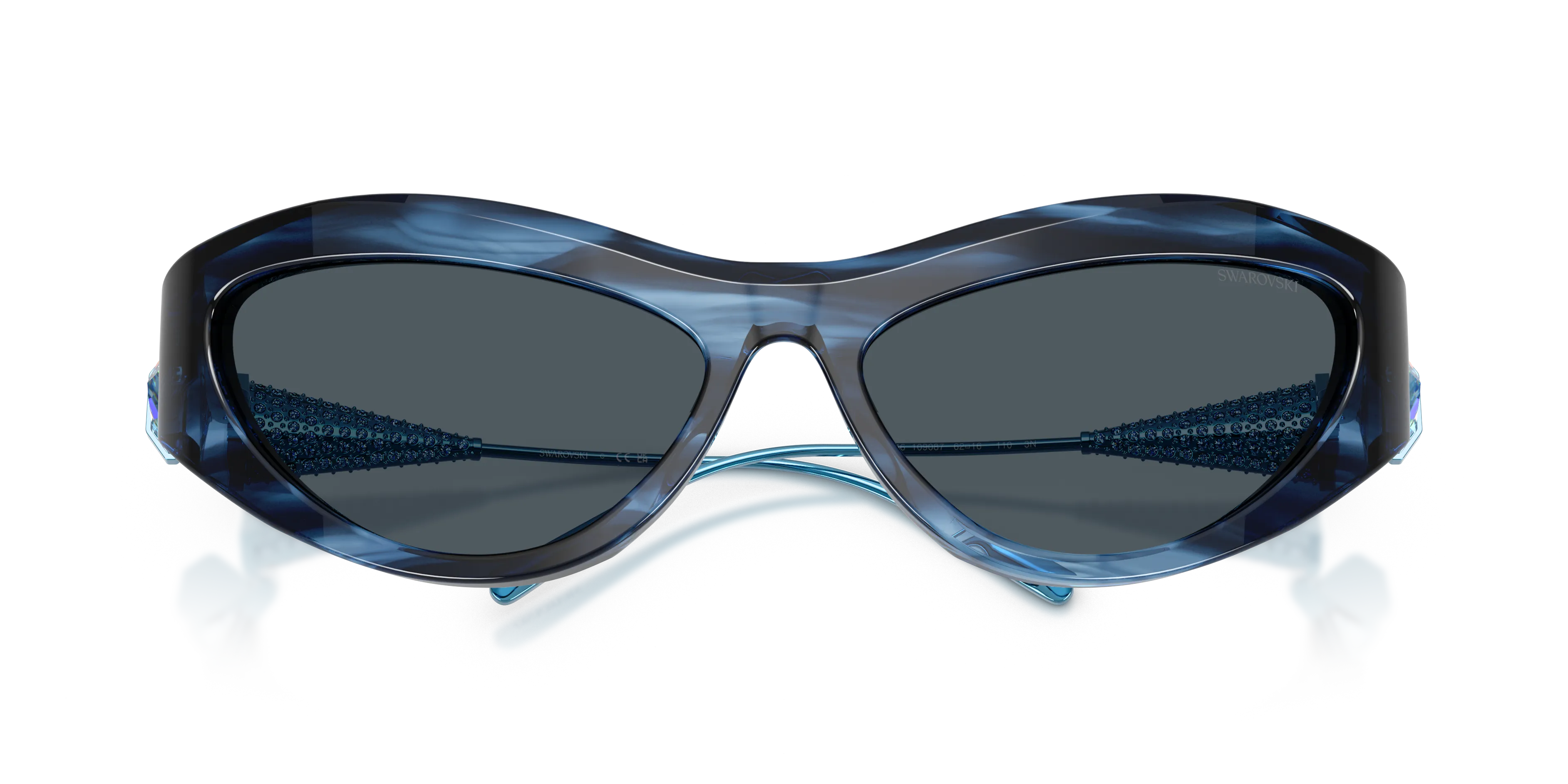 Swarovski SK6046 109087 Occhiali da sole Acetato Blu Grigio Cat Eye Normale - immagine 2