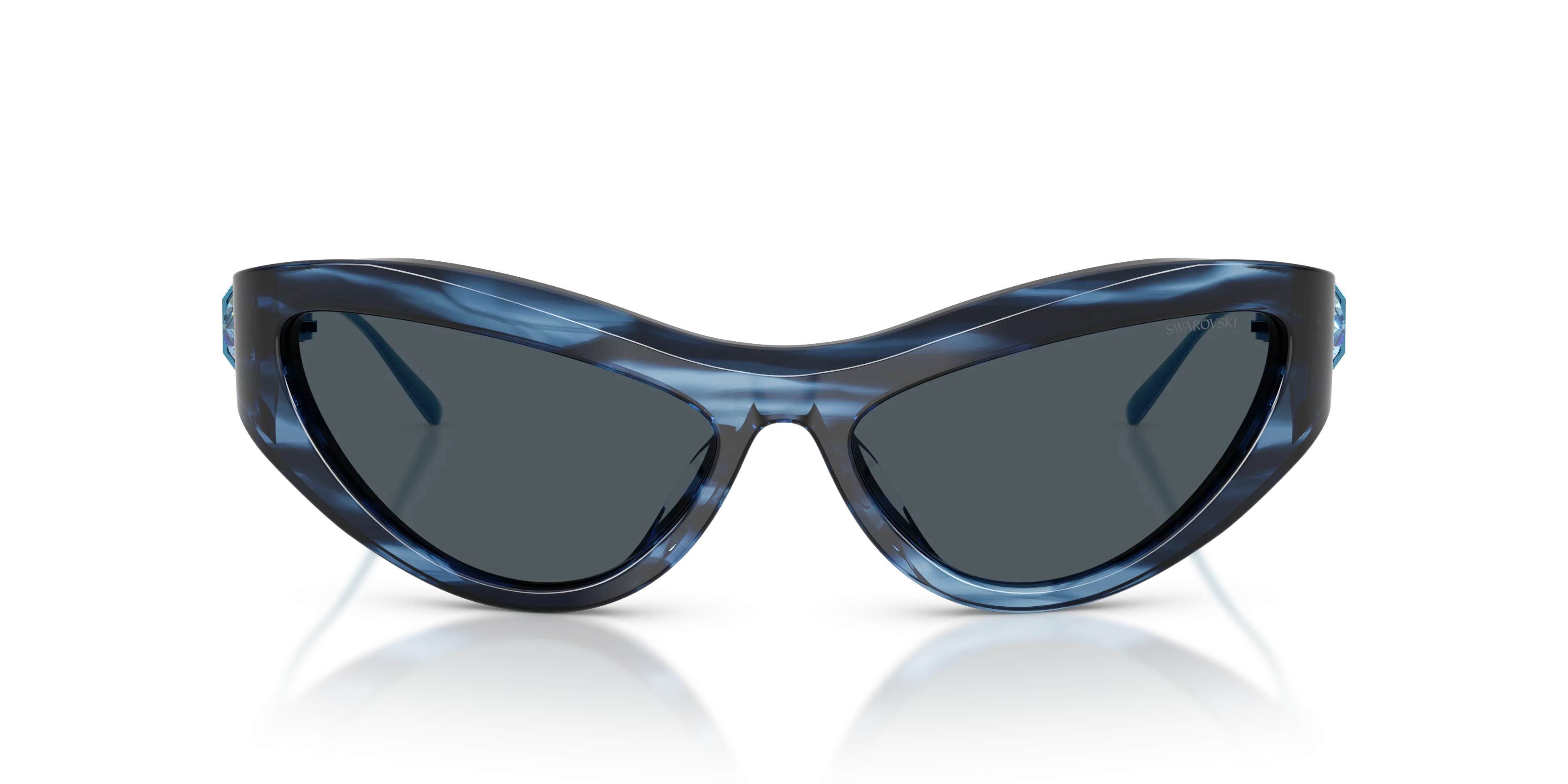 Swarovski SK6046 109087 Occhiali da sole Acetato Blu Grigio Cat Eye Normale - immagine 3