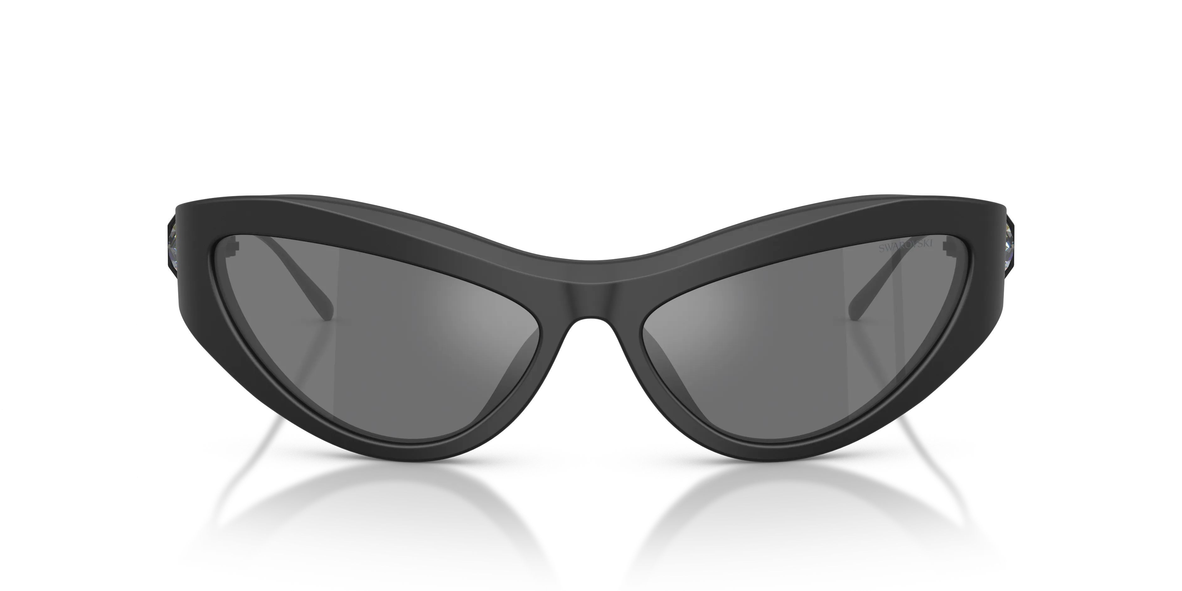 Swarovski SK6046 10206G Occhiali da sole Acetato Nero Grigio Cat Eye Specchiate - immagine 3