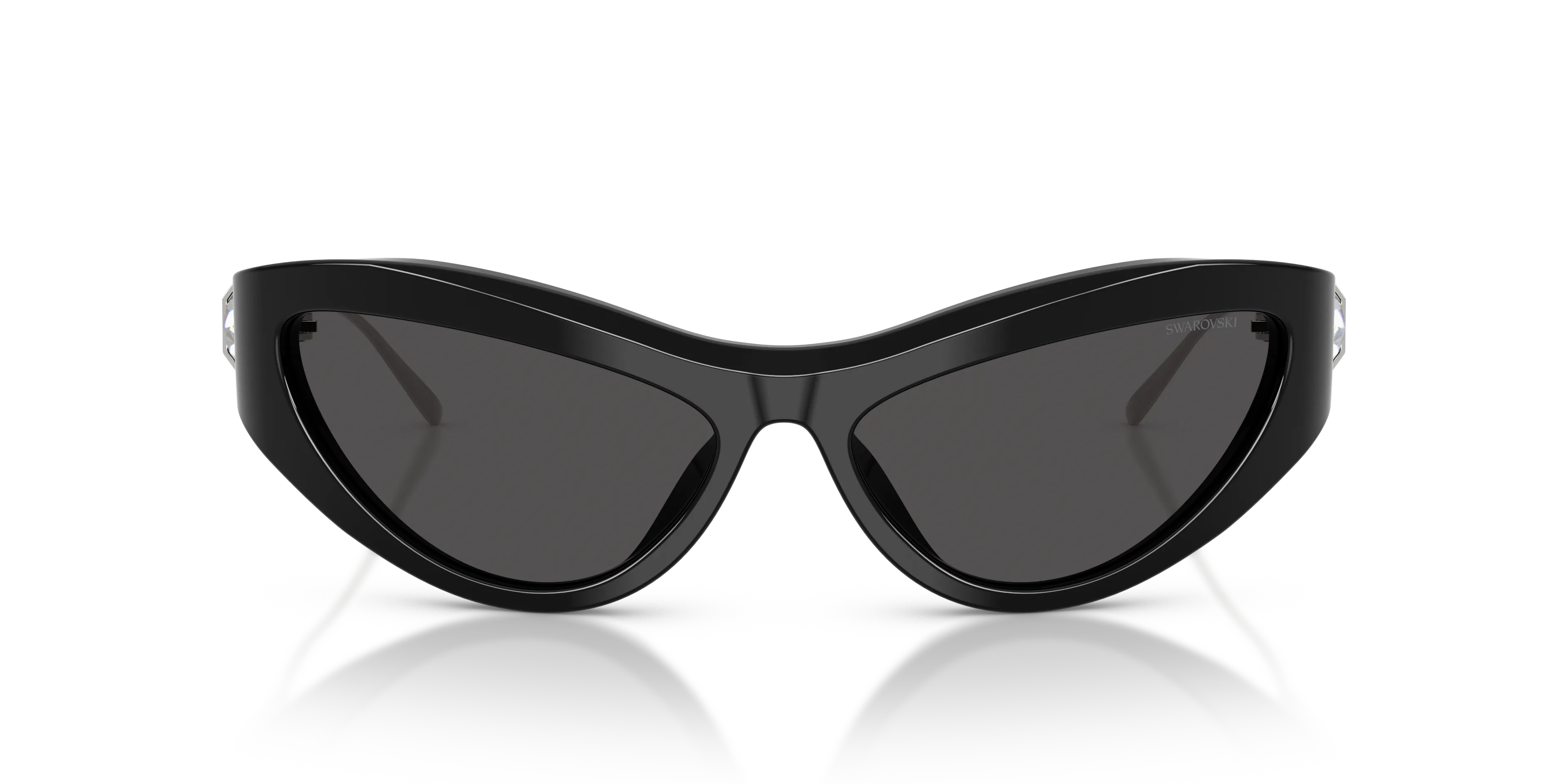 Swarovski SK6046 100187 Occhiali da sole Acetato Nero Grigio Cat Eye Normale - immagine 3