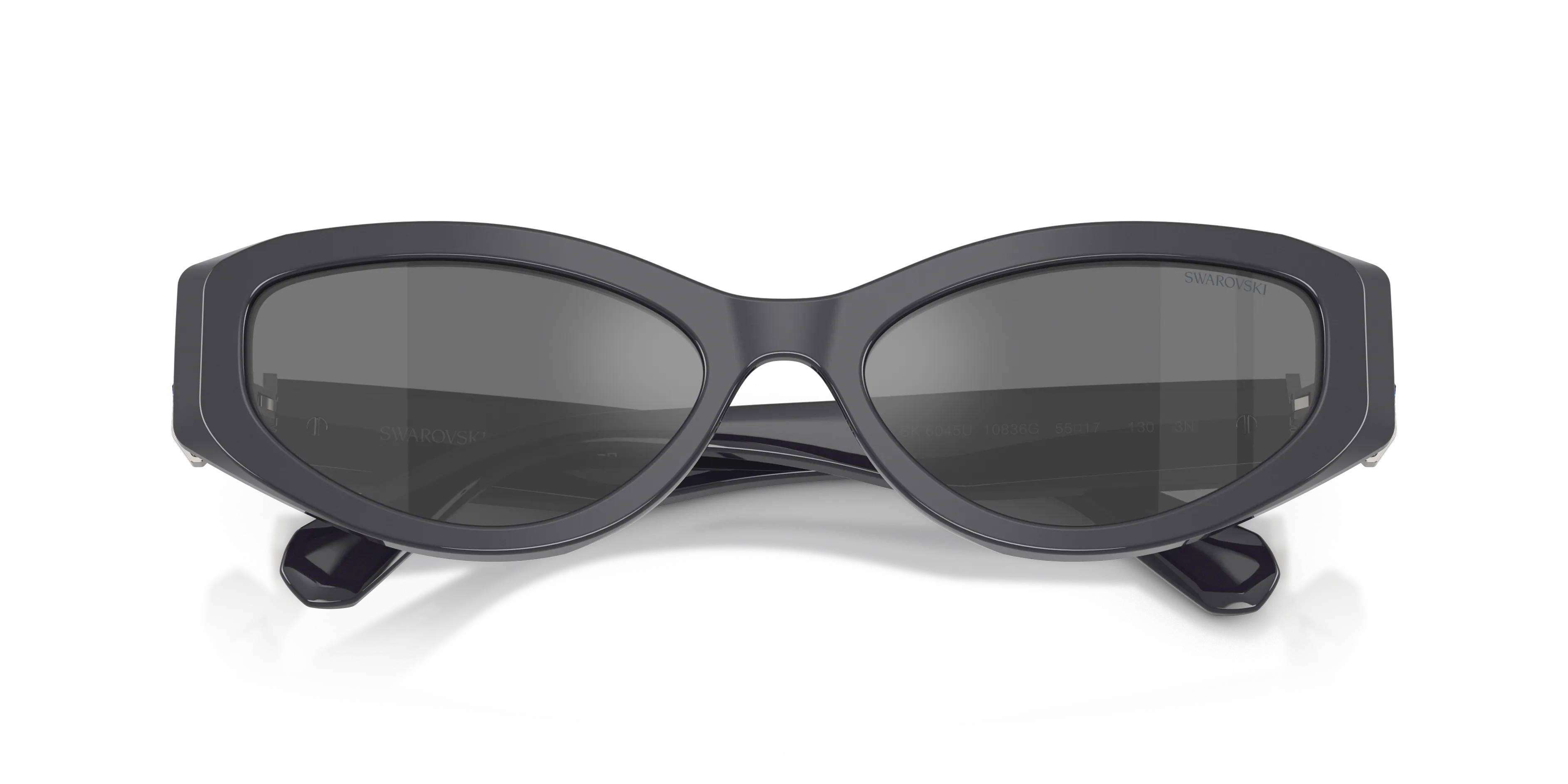 Swarovski SK6045U 10836G Occhiali da sole Acetato Grigio Grigio Cat Eye Specchiate - immagine 2