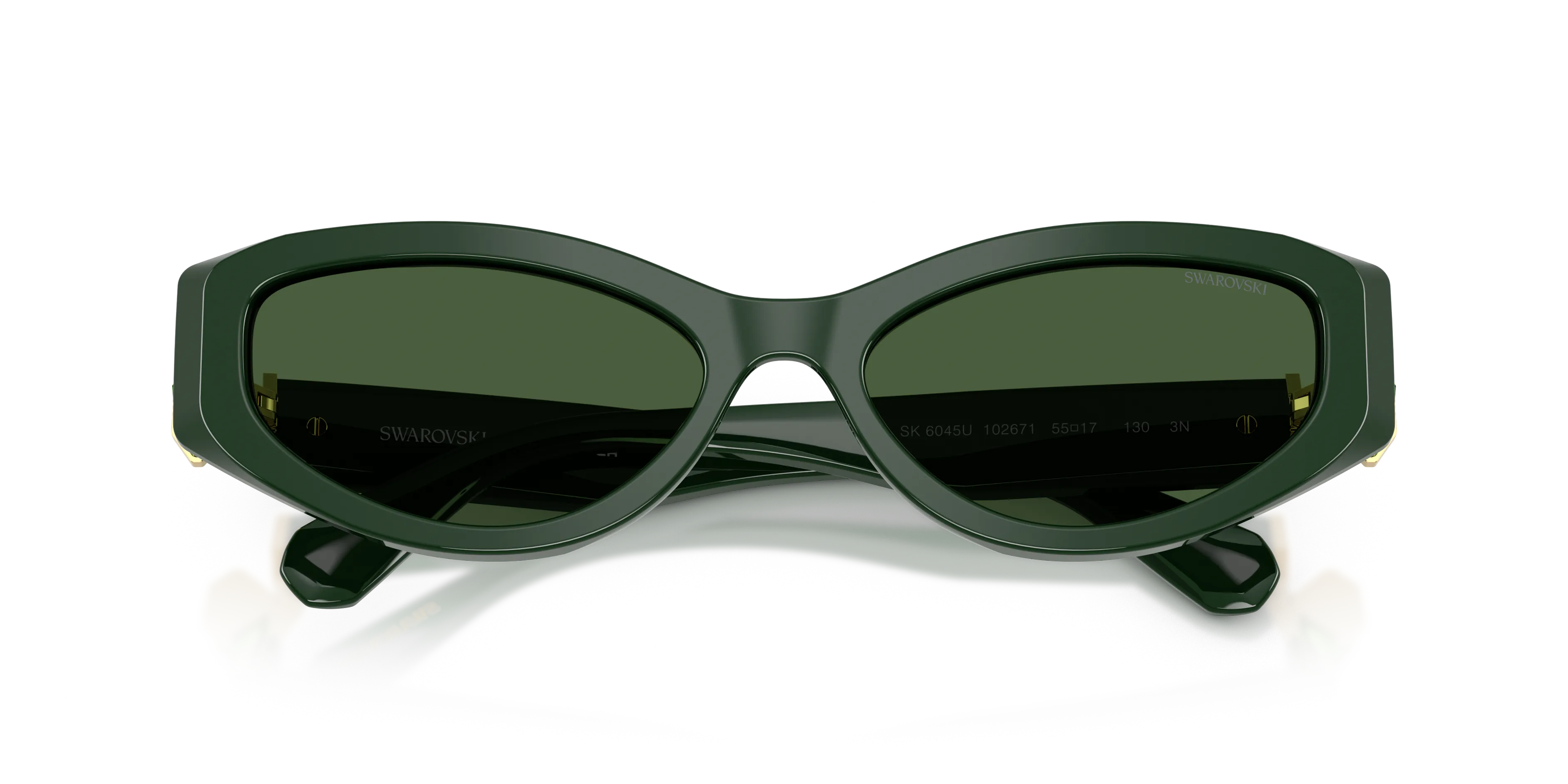 Swarovski SK6045U 102671 Occhiali da sole Acetato Verde Verde Cat Eye Normale - immagine 2