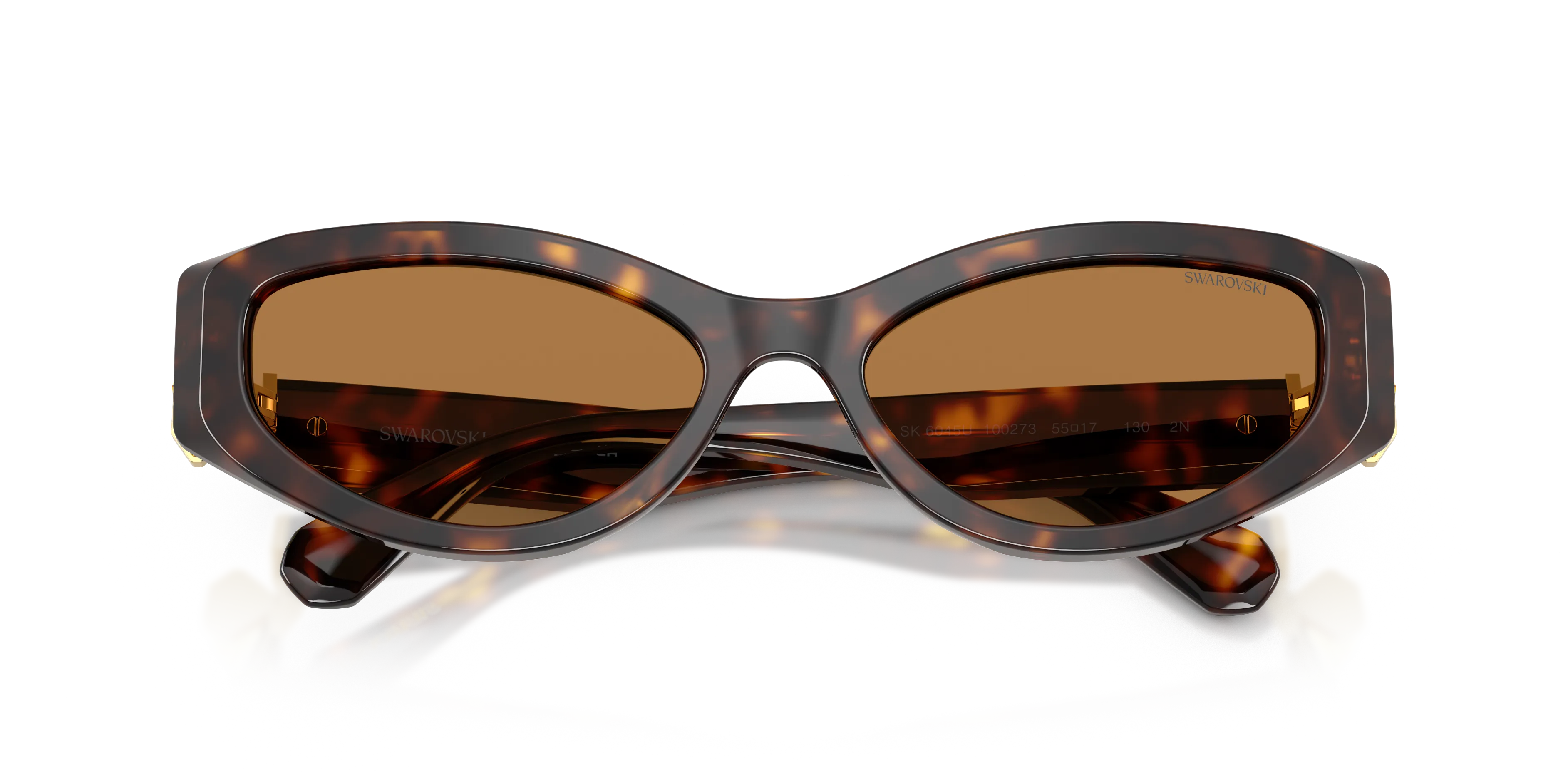 Swarovski SK6045U 100273 Occhiali da sole Acetato Tartaruga Bronzo Cat Eye Normale - immagine 2
