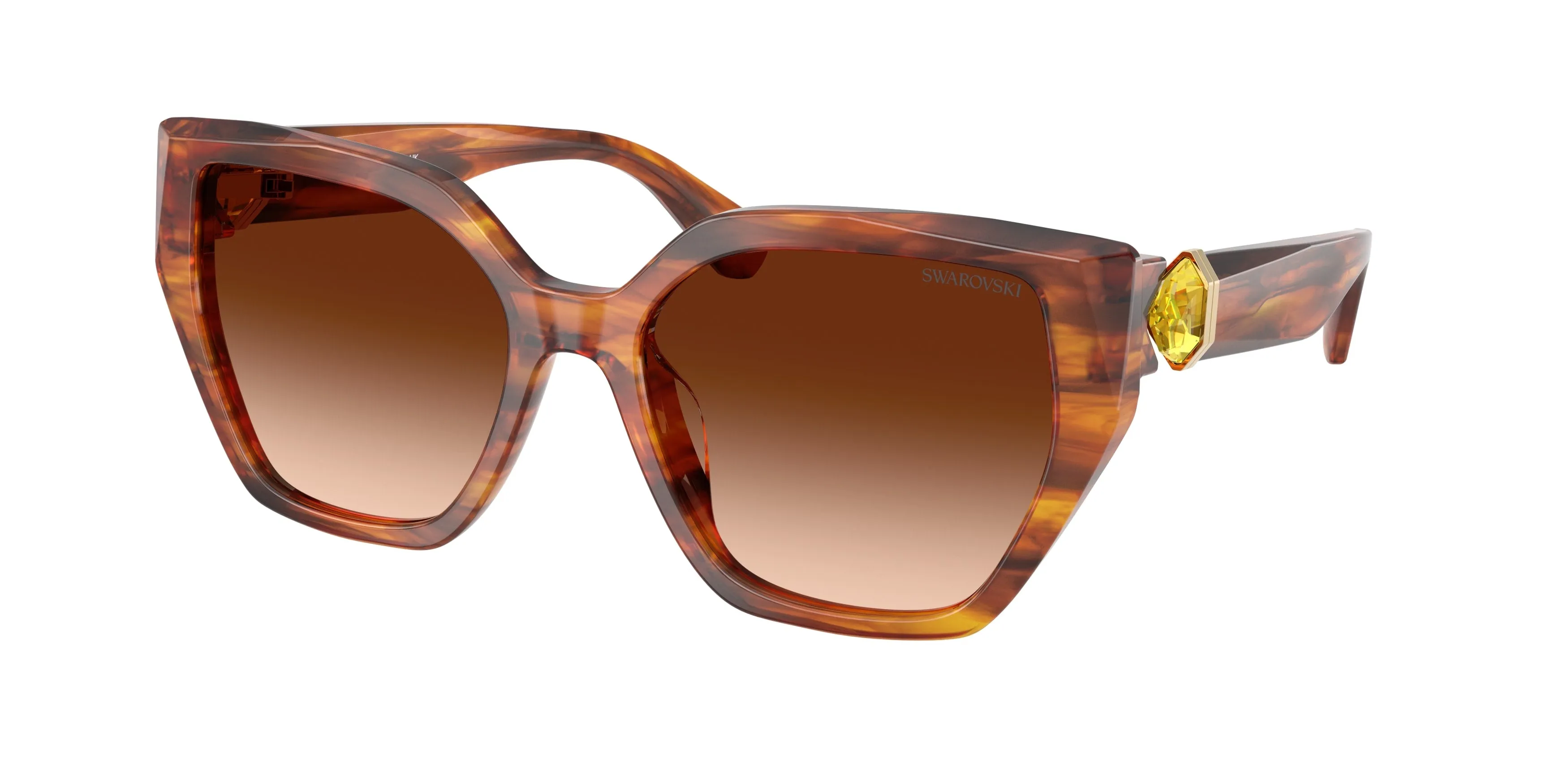 Swarovski SK6044U 109174 Occhiali da sole Acetato Tartaruga Marrone Geometrica Normale Sfumato - immagine 1