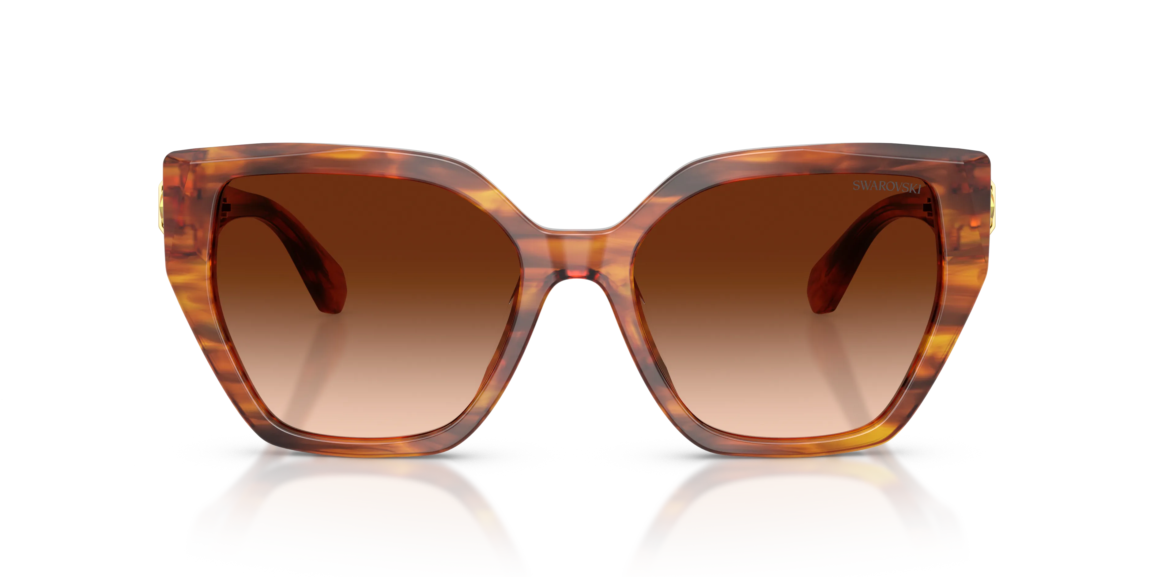 Swarovski SK6044U 109174 Occhiali da sole Acetato Tartaruga Marrone Geometrica Normale Sfumato - immagine 3
