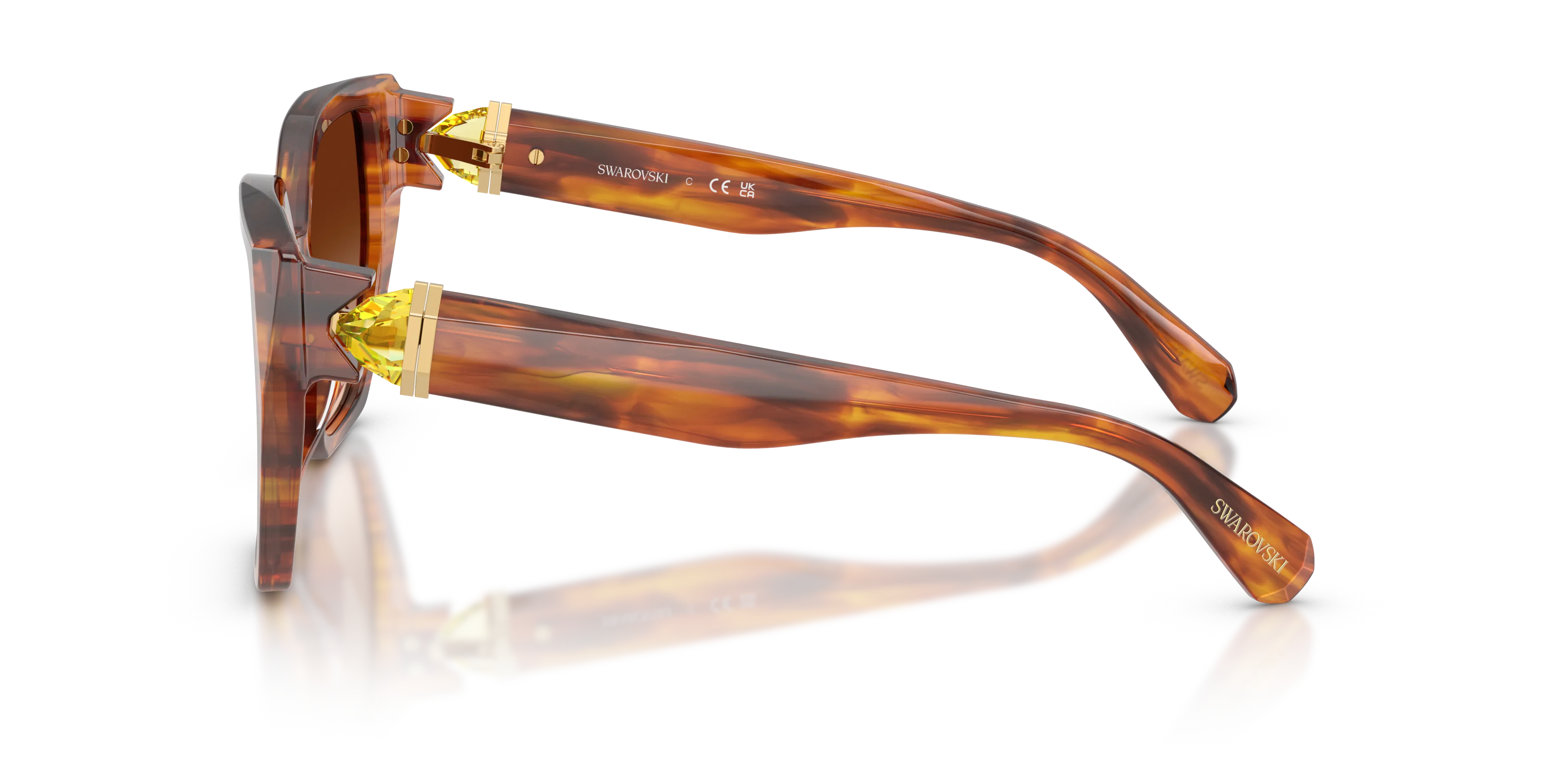 Swarovski SK6044U 109174 Occhiali da sole Acetato Tartaruga Marrone Geometrica Normale Sfumato - immagine 4